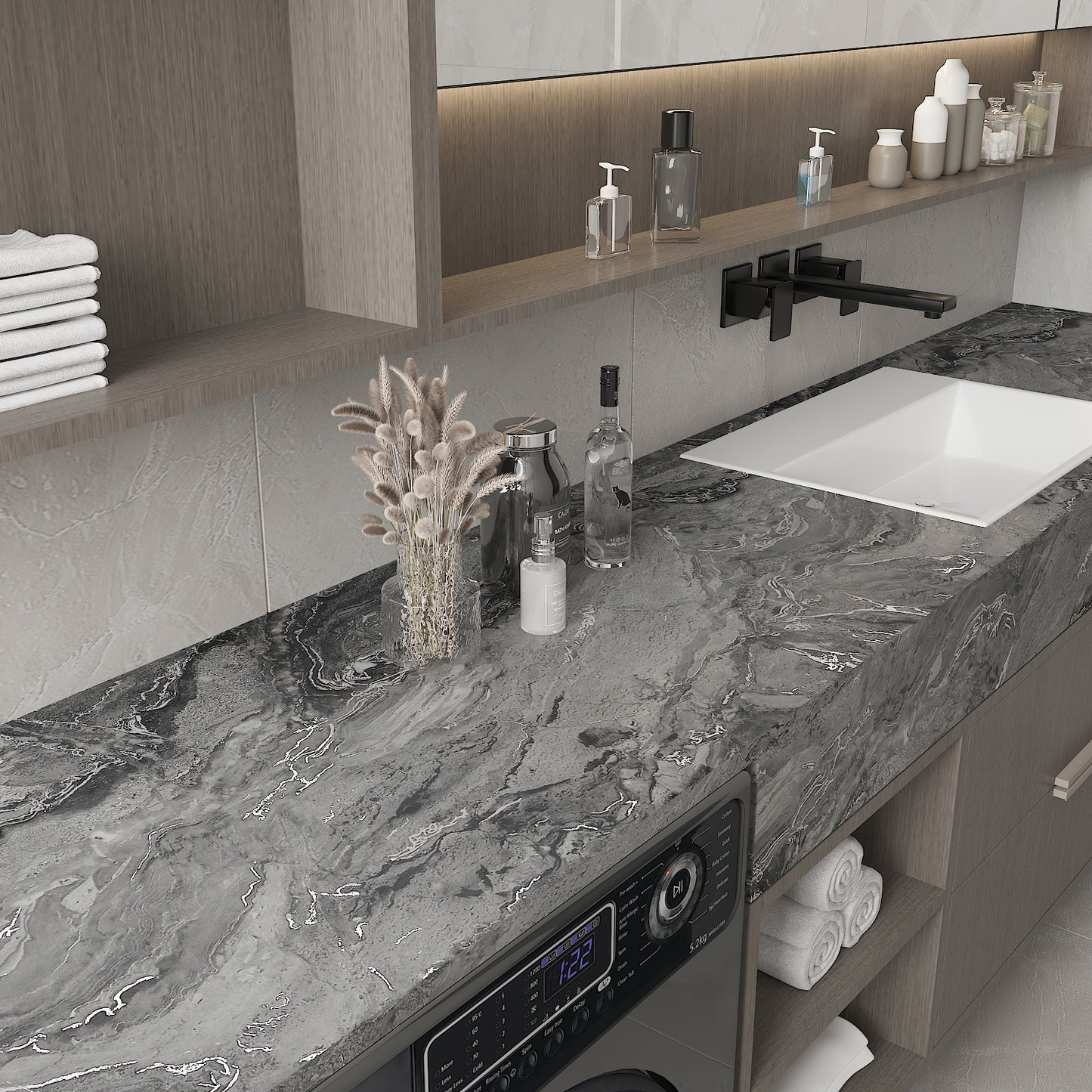 Matte Grey Marble Wallpaper