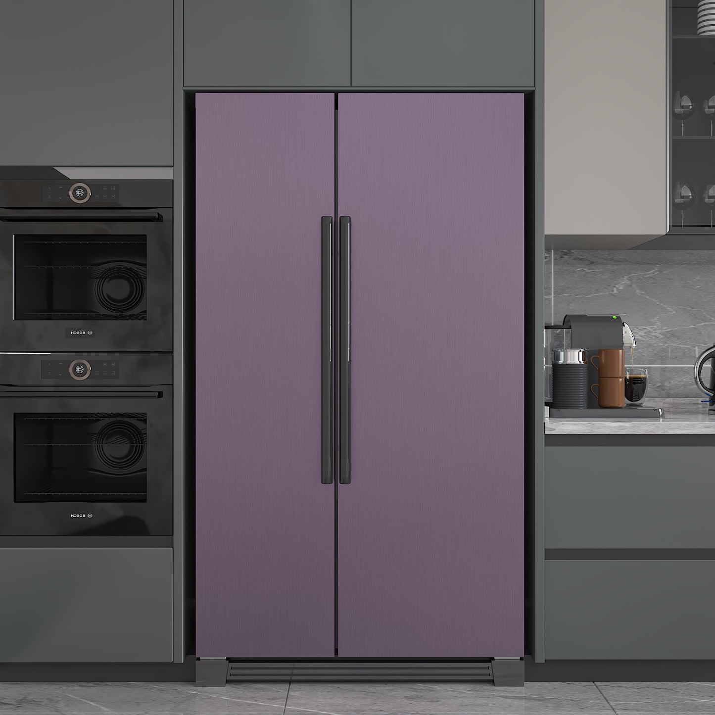Purple Brushed Stainless Steel Contact Paper