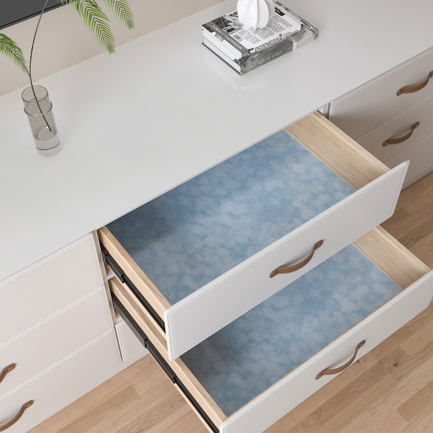 Light Blue Removable Velvet Wallpaper