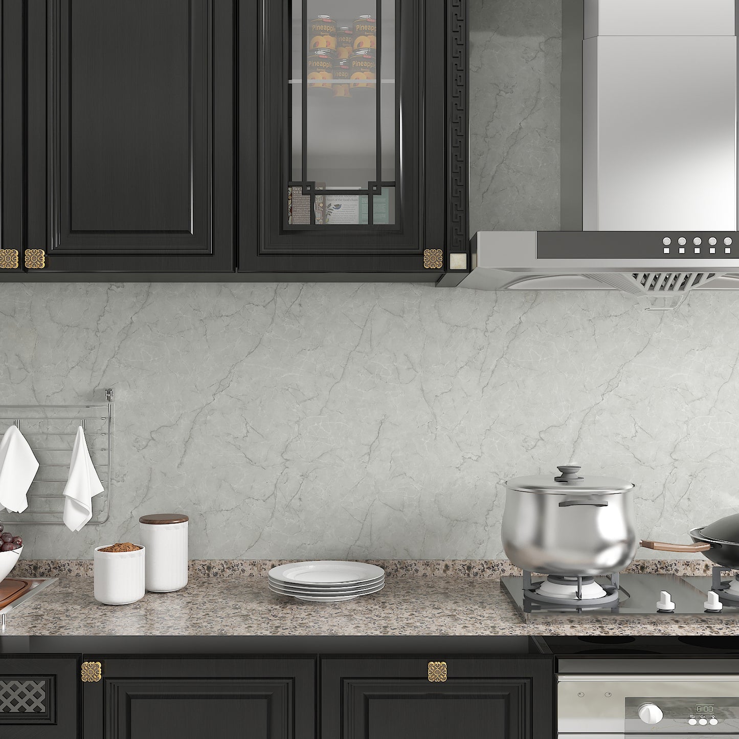 Light Grey Marble Peel and Stick Contact Paper