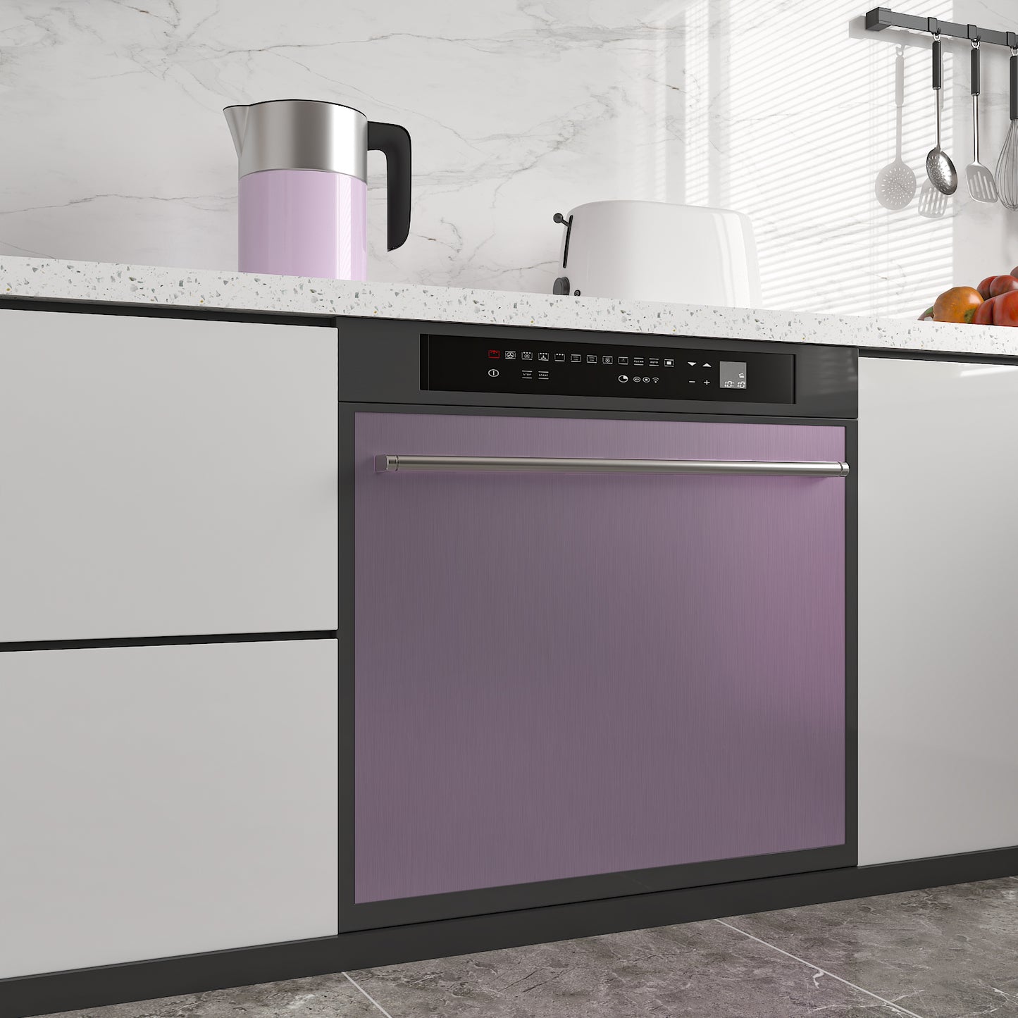 Purple Brushed Stainless Steel Contact Paper