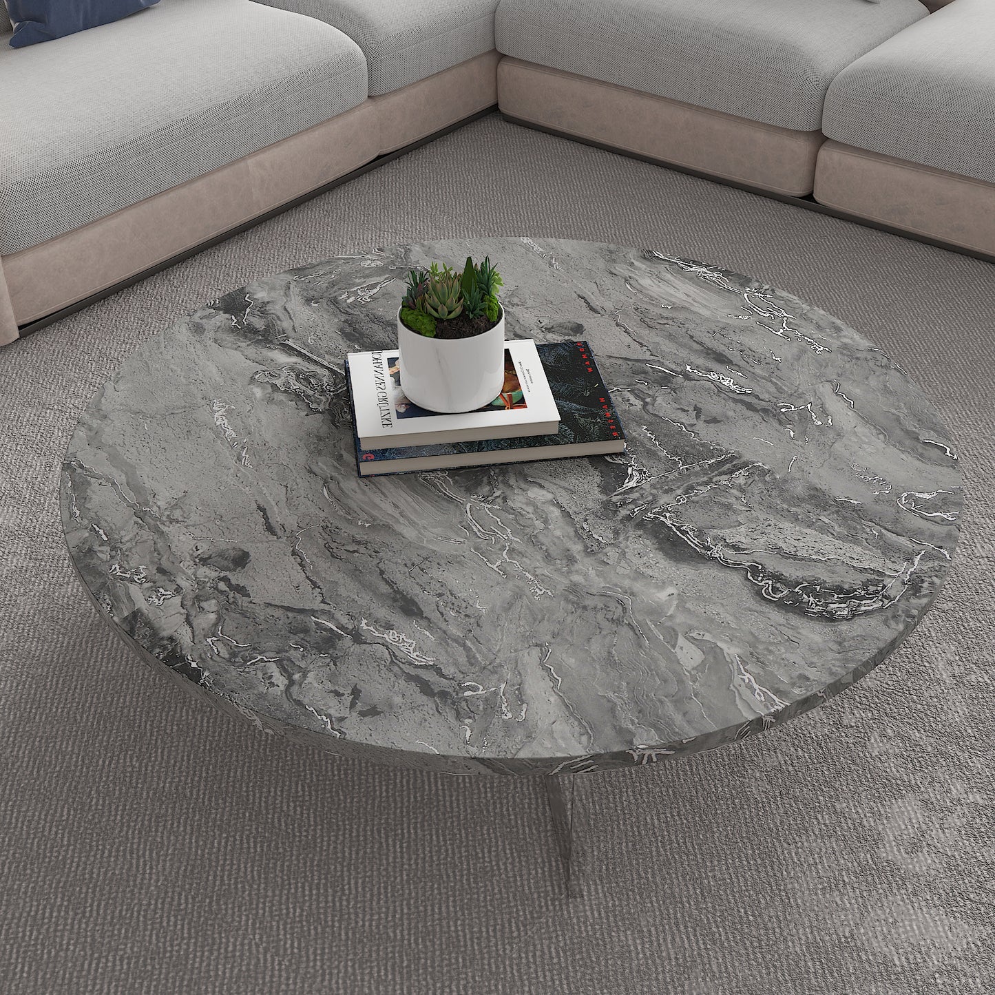 Matte Grey Marble Wallpaper