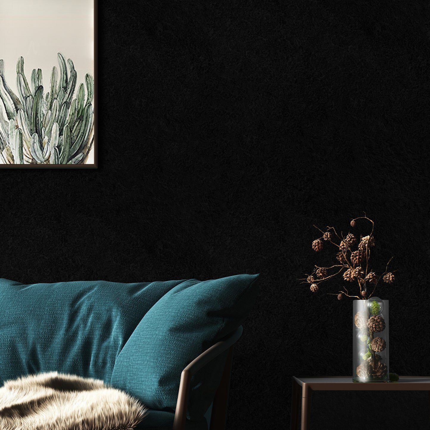 Self Adhesive Black Velvet Fabric
