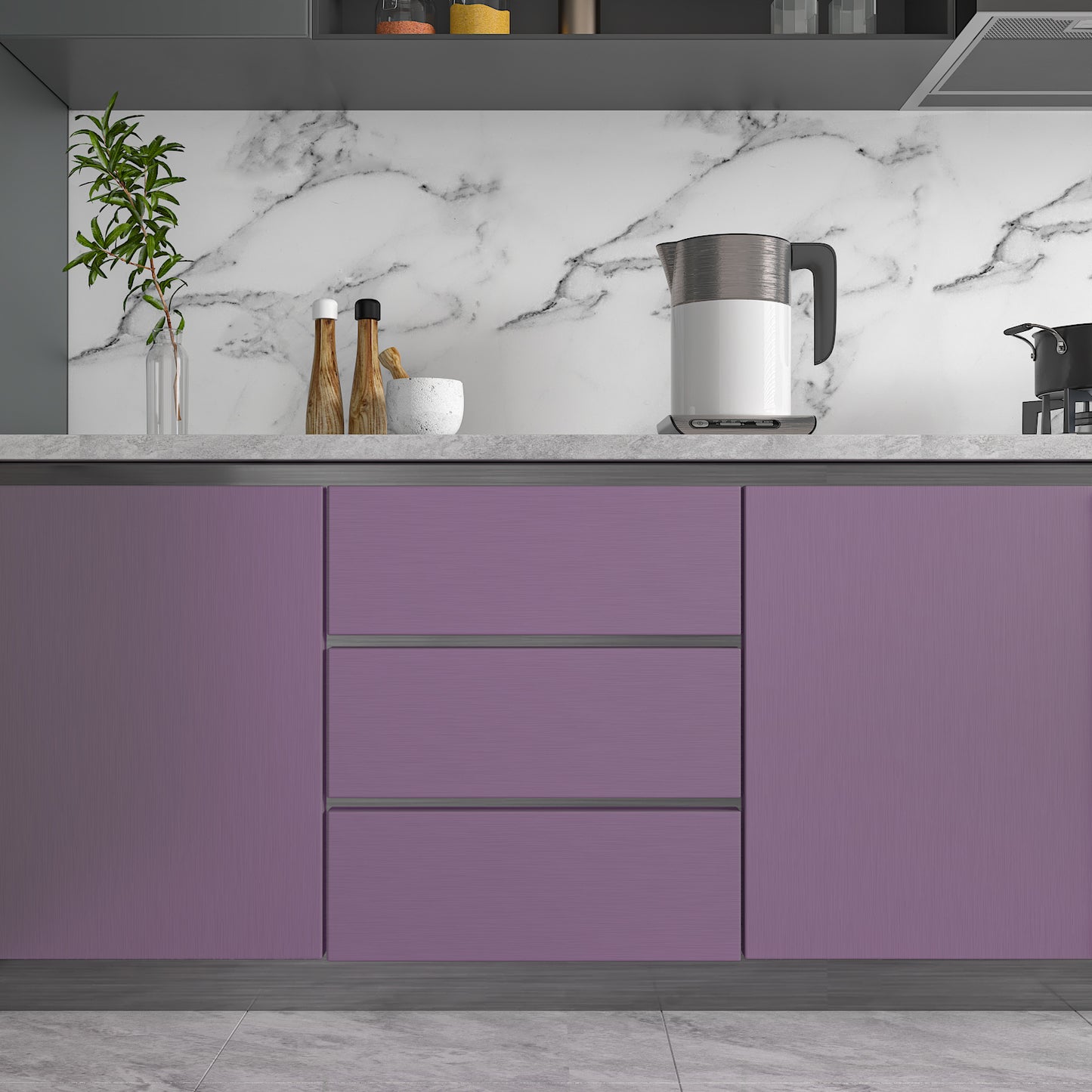 Purple Brushed Stainless Steel Contact Paper