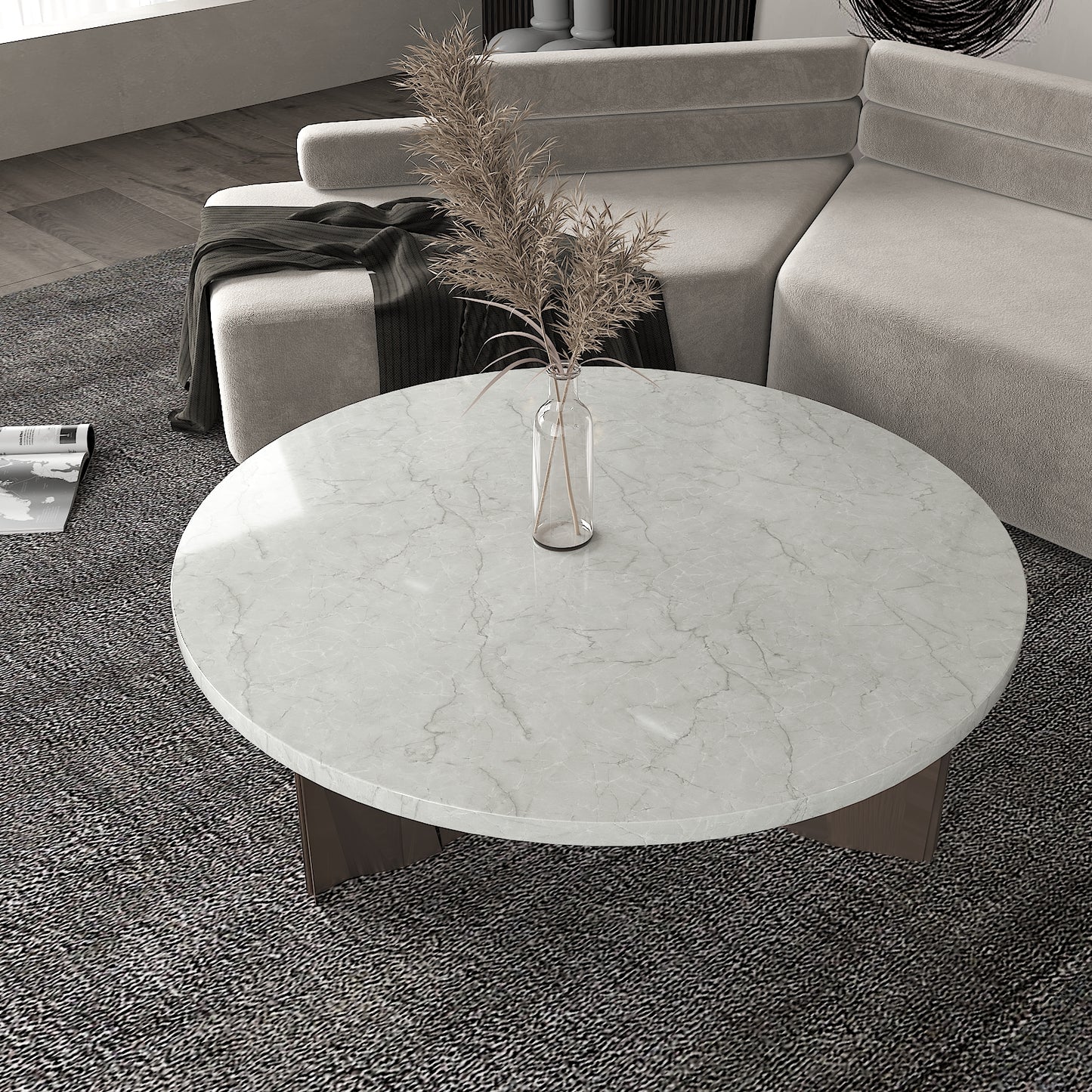 Light Grey Marble Peel and Stick Contact Paper