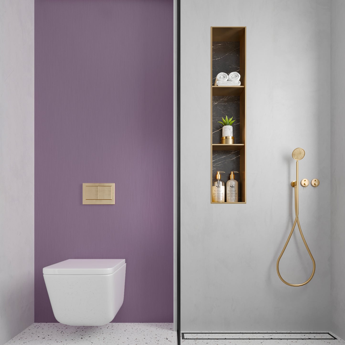 Purple Brushed Stainless Steel Contact Paper