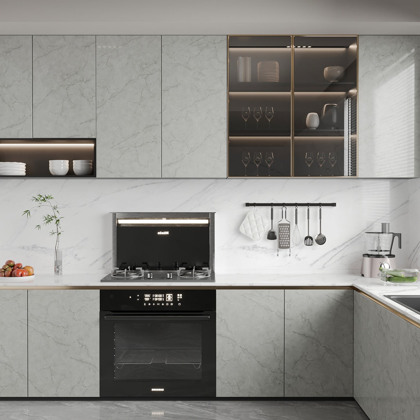 Light Grey Marble Peel and Stick Contact Paper