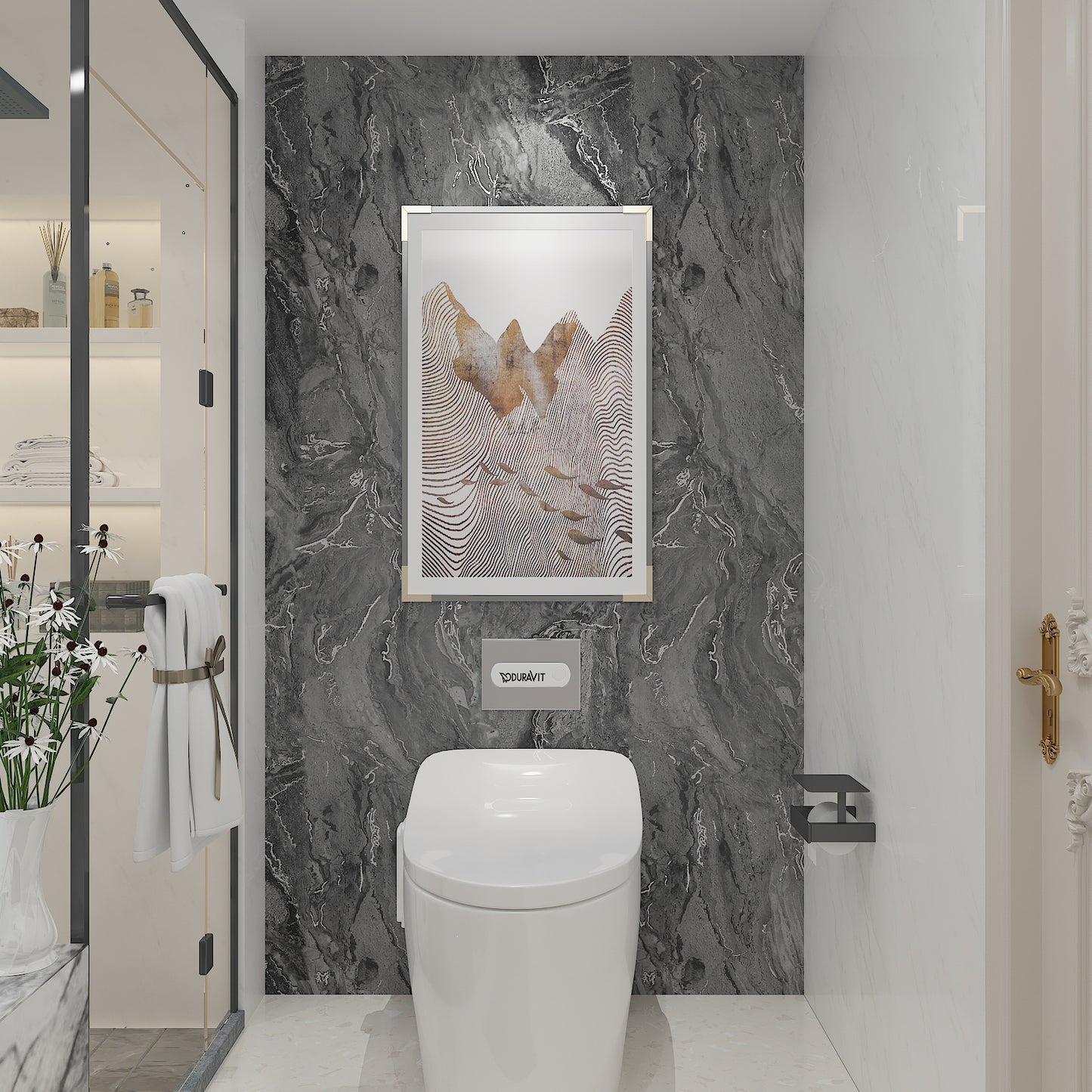 Matte Grey Marble Wallpaper