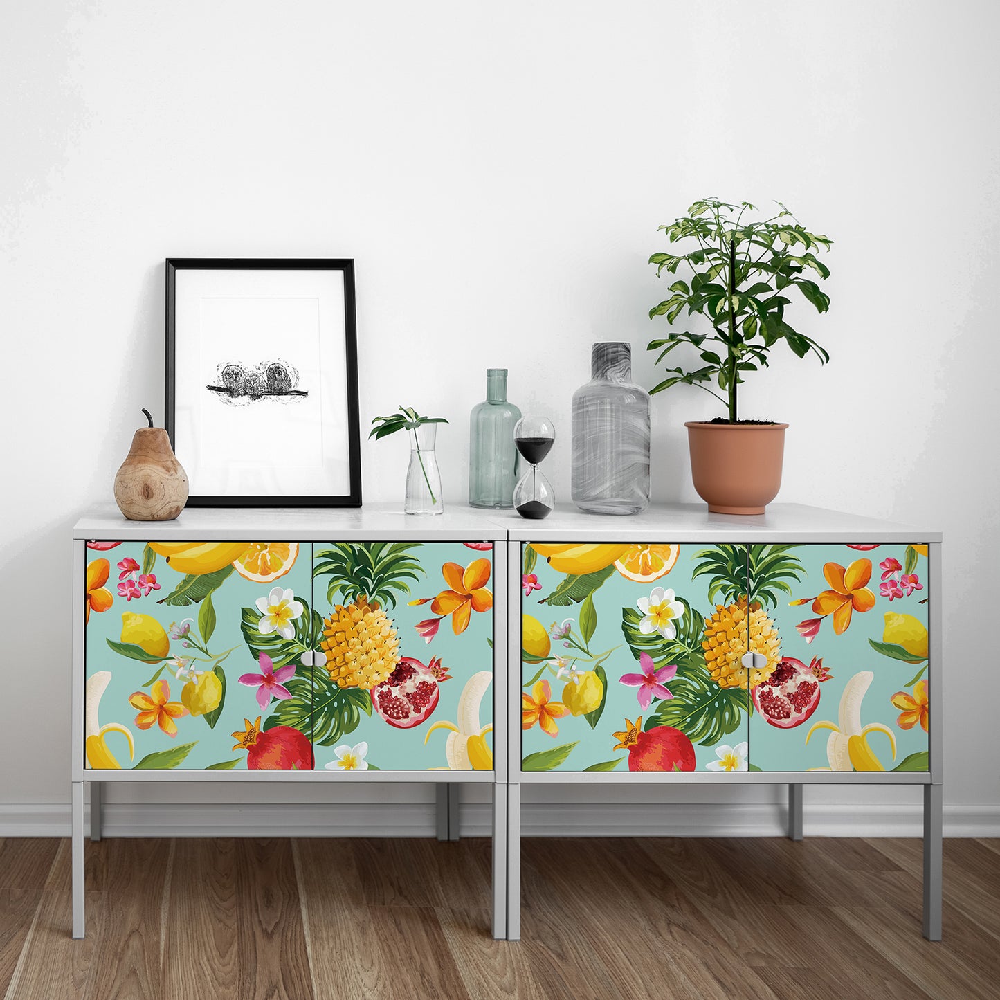 Decorative Lemon Citrus Floral Wallpaper