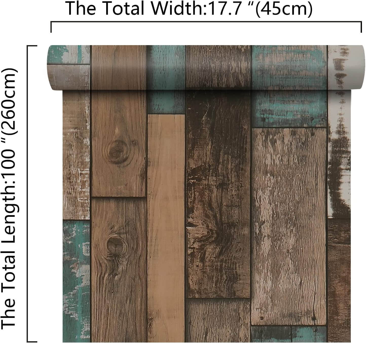 17.7in-wide-by-100in-long-green-and-brown-wood-plank-wallpaper-vinyl-sticker-roll