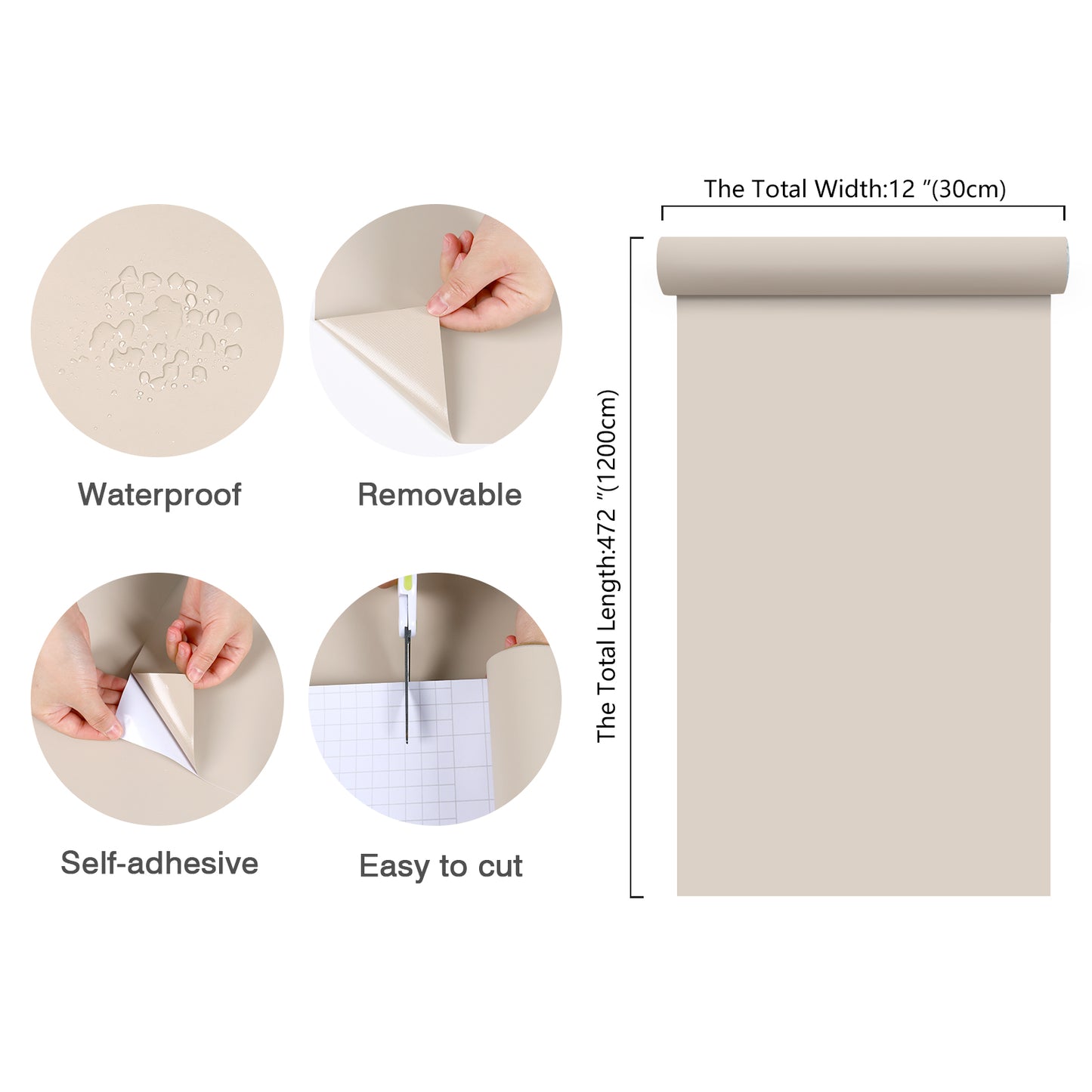 Solid Beige Wallpaper Thick Extra