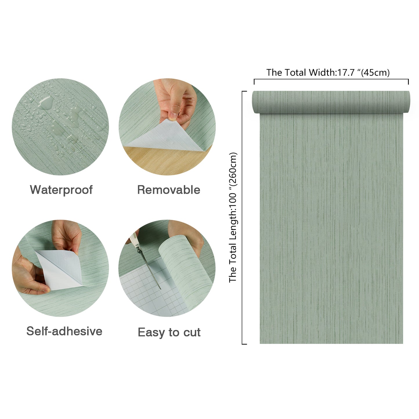 Light Green Faux Grasscloth Contact Paper