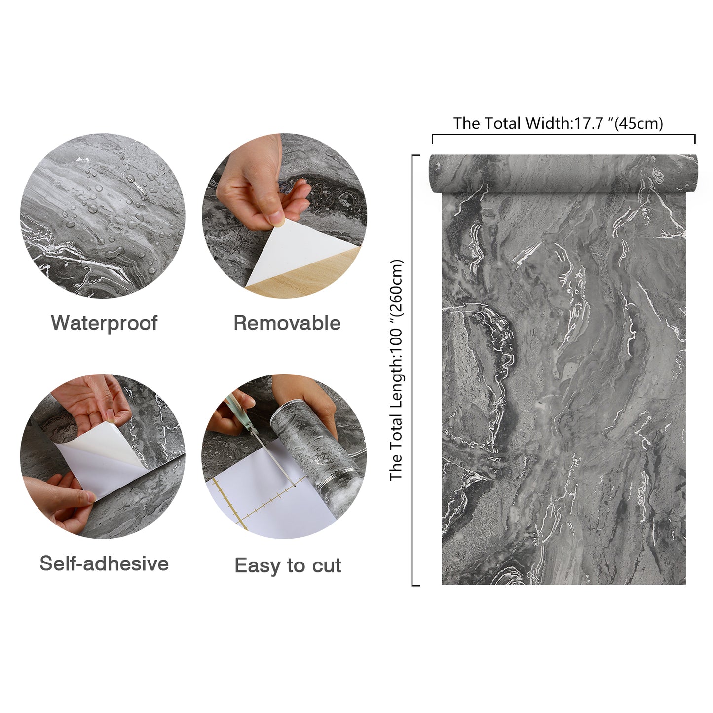 Matte Grey Marble Wallpaper