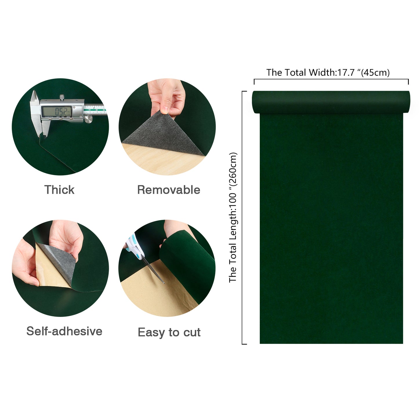 Self Adhesive Green Velvet Fabric