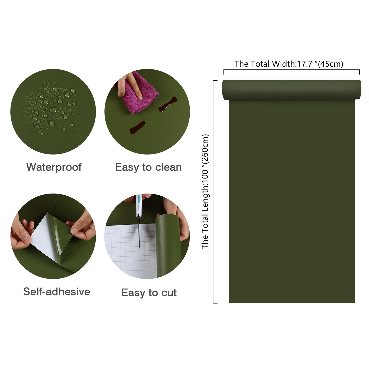 Thickened Olive Green Wallpaper