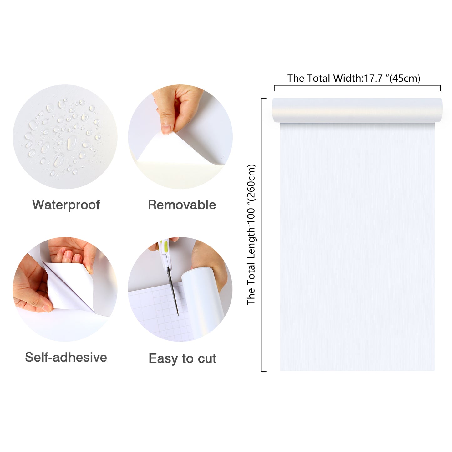 Bright White Stainless Steel Contact Paper
