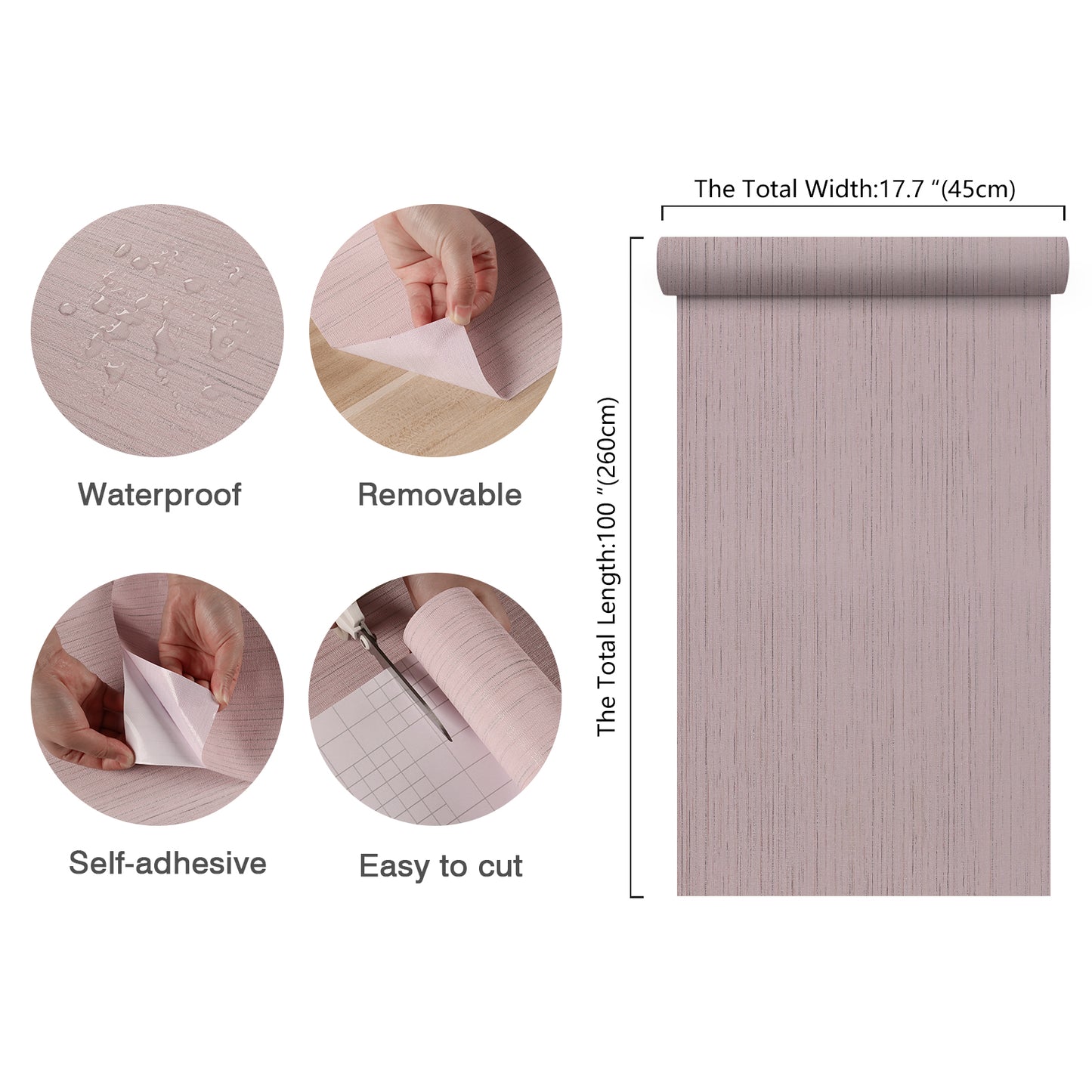 Light Pink Faux Grasscloth Contact Paper