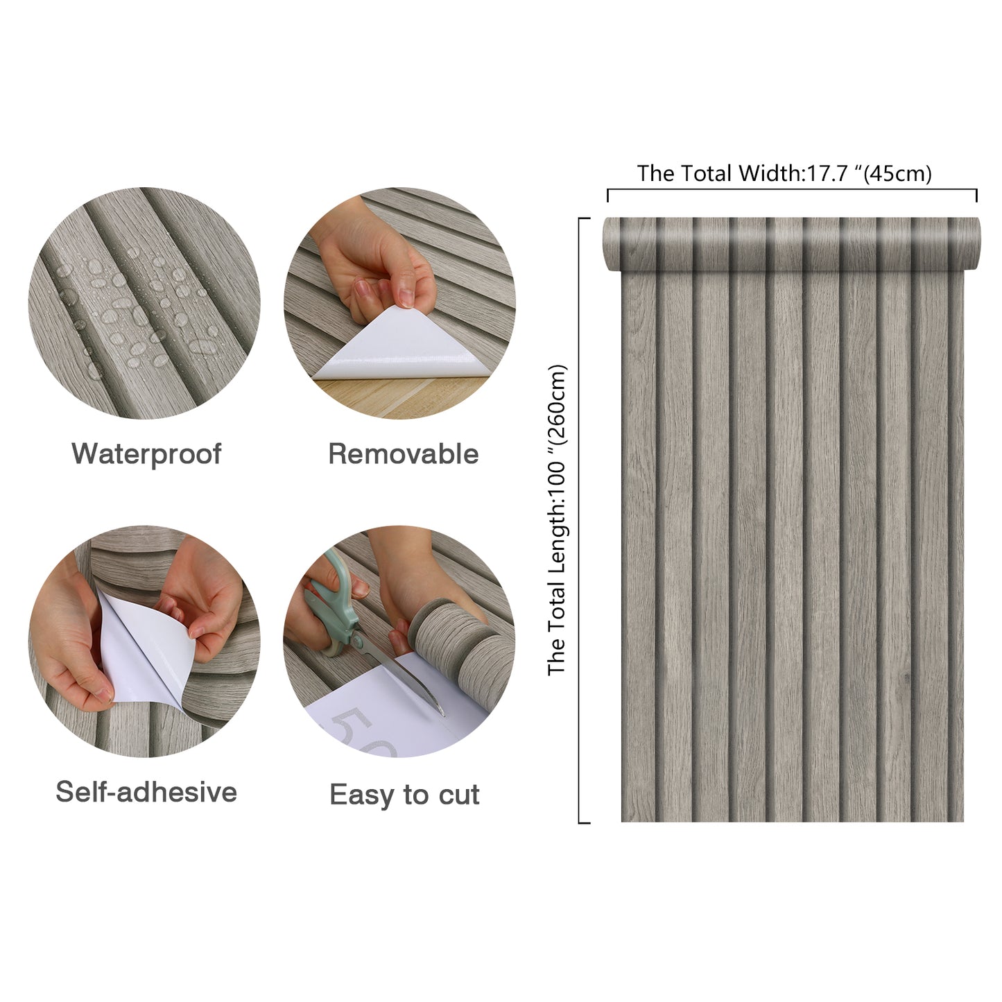 Grey Wooden Slats Wallpaper