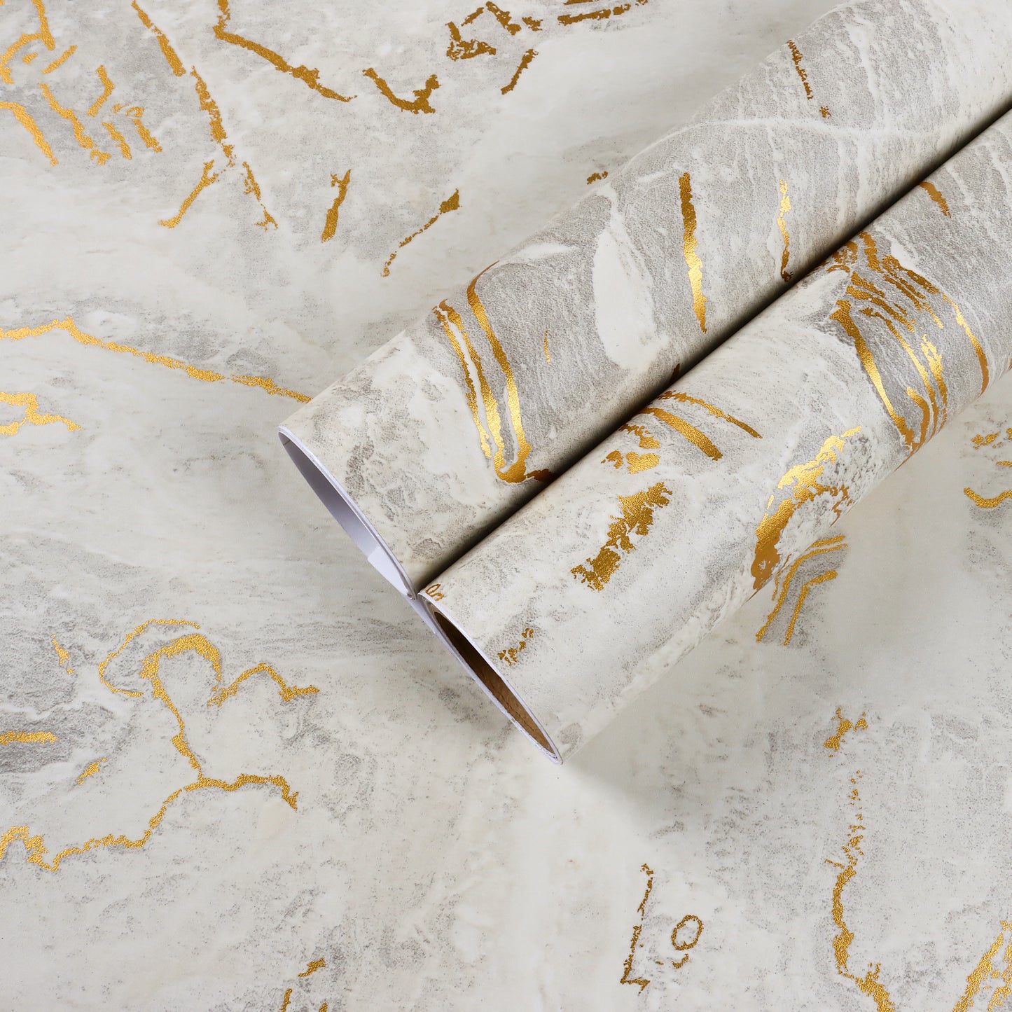 Matte Beige Gold Marble Peel and Stick Contact Paper