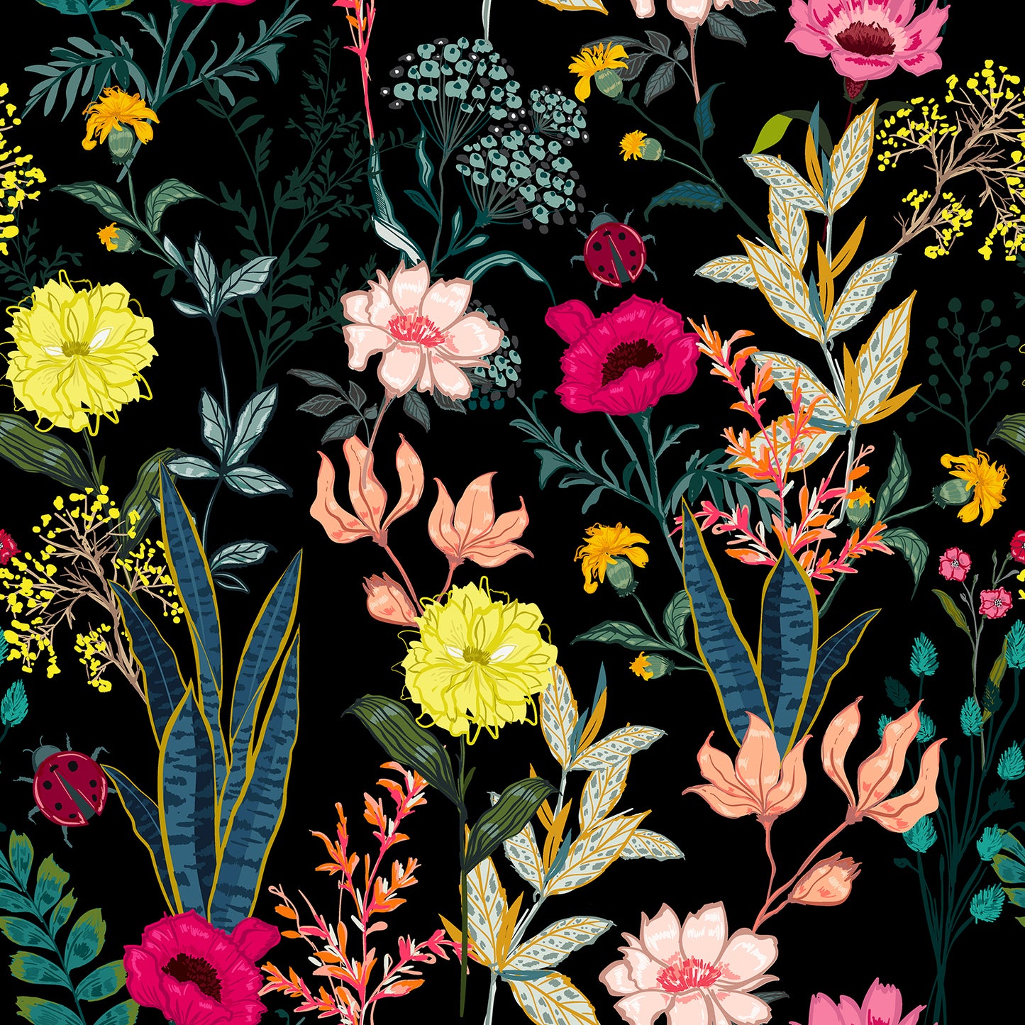 Vintage Dark Floral Peel Stick Wallpaper