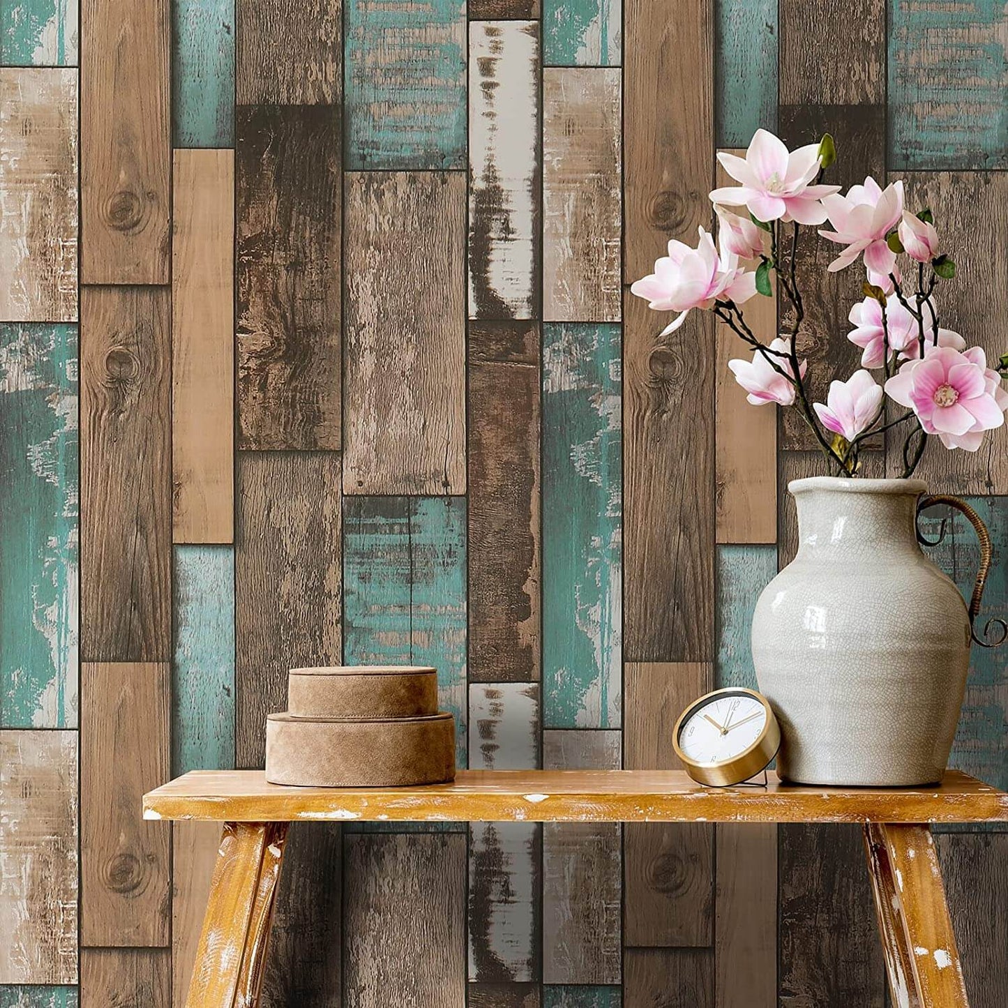 adhesive-vinyl-green-and-brown-wood-plank-contact-paper-for-walls