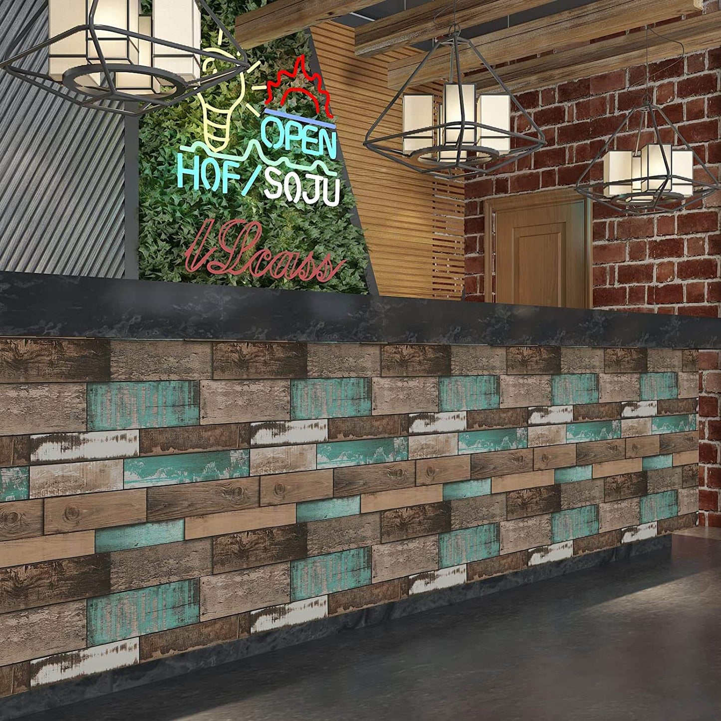 green-and-brown-wood-look-paper-for-bar-counter-household-and-comercial