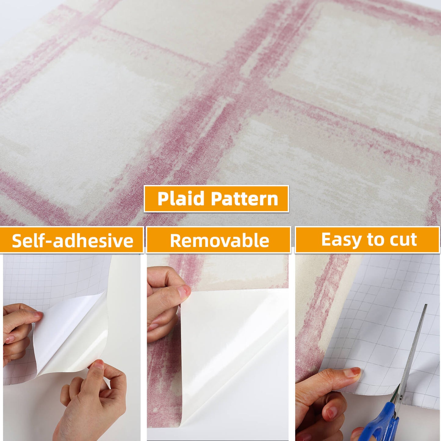 pink-plaid-wallpaper-features-easy-to-cut-removable