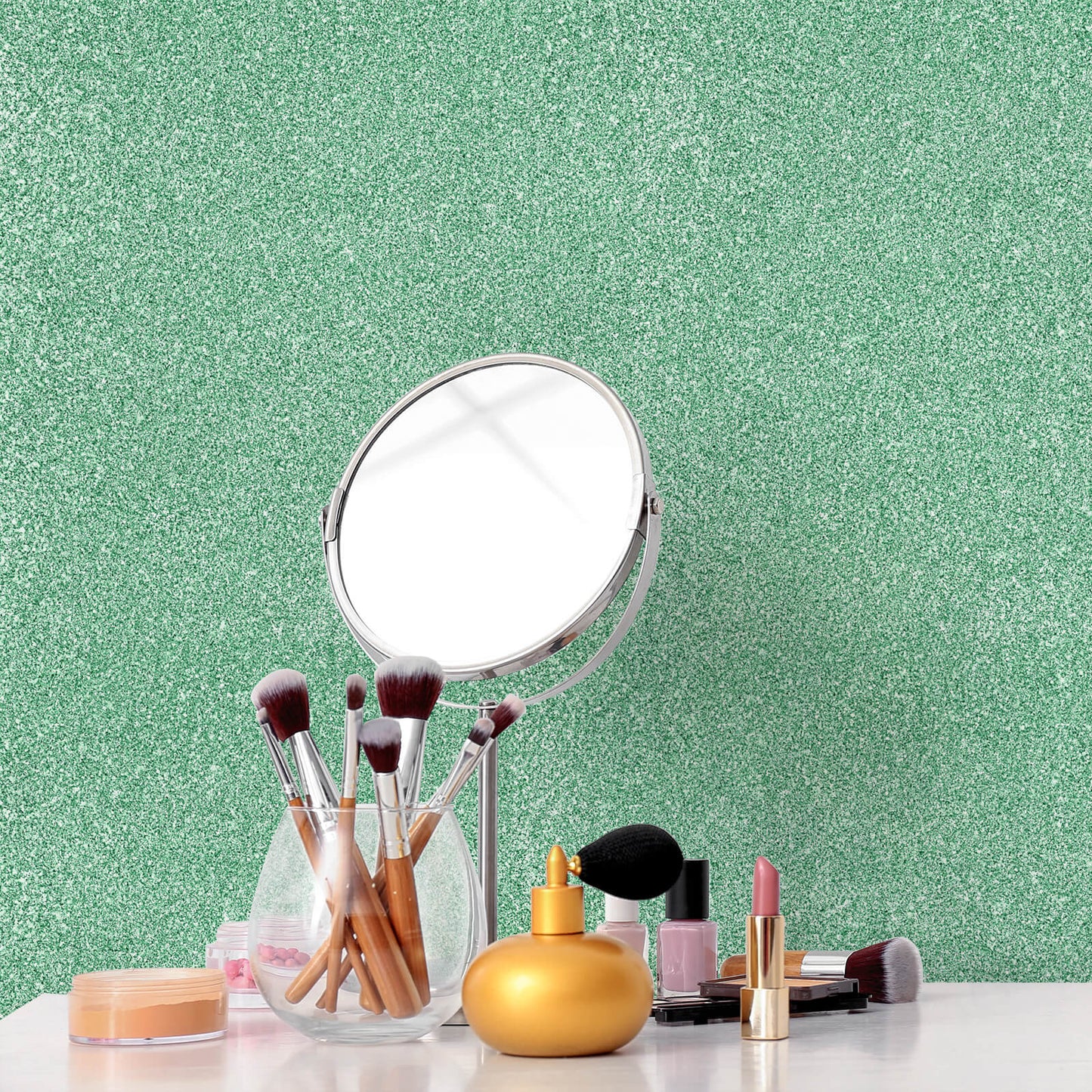 self-adhesive-green-glitter-contact-paper-for-dressing-table