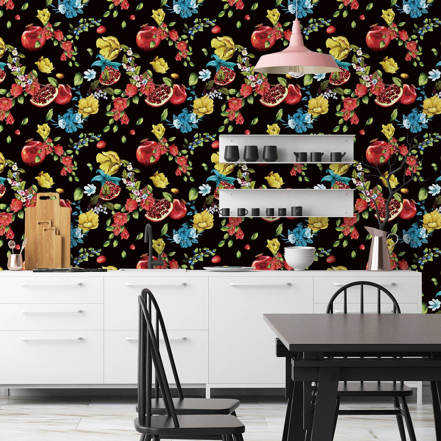 natural-style-wallpaper-for-ktichen-walls-black