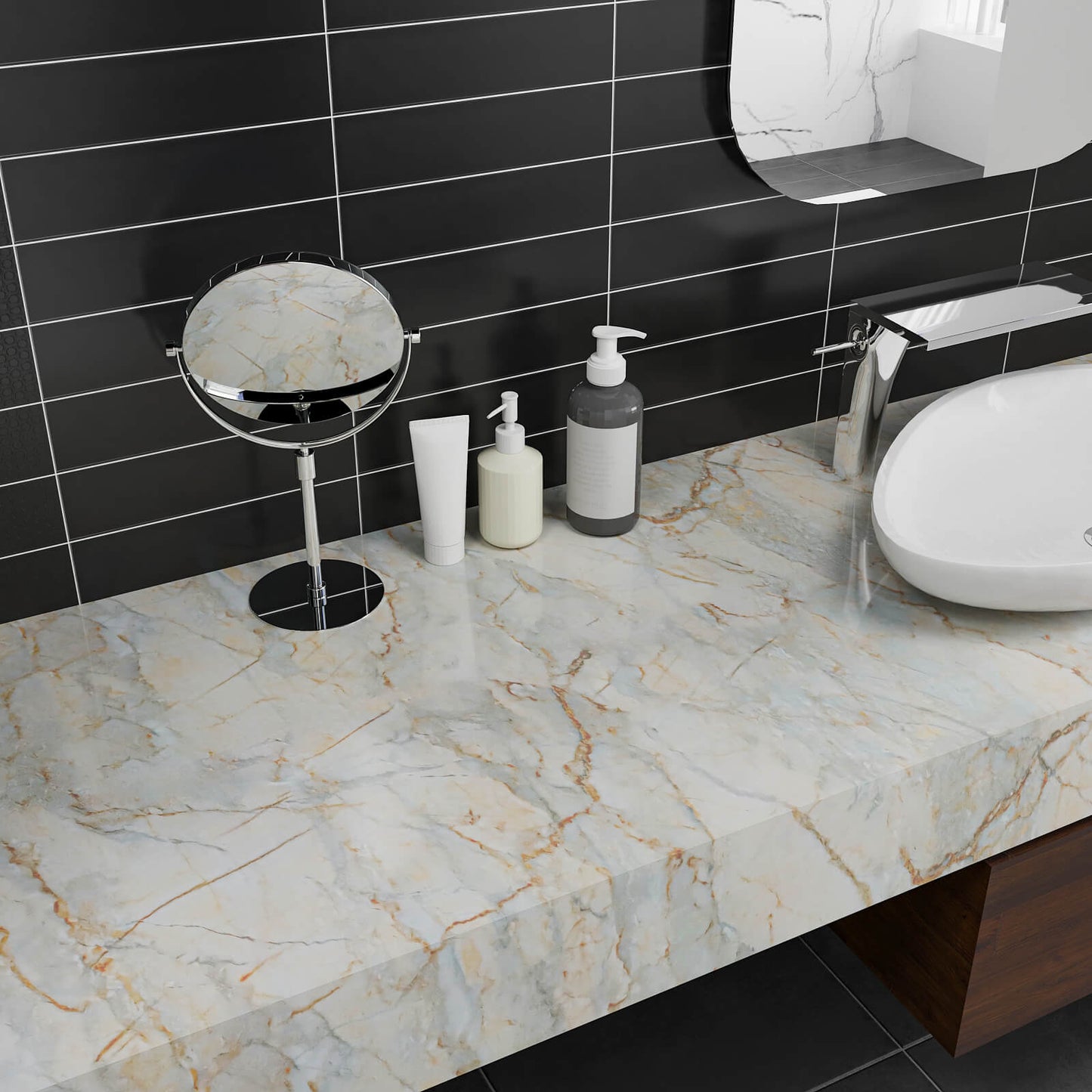 waterproof-wallpaper-for-bathroom-countertops-marble-look