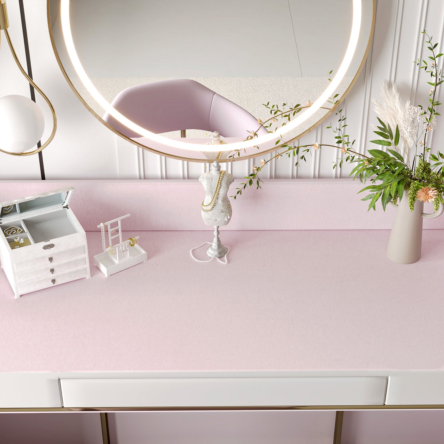 Self Adhesive Pink Velvet Flocking