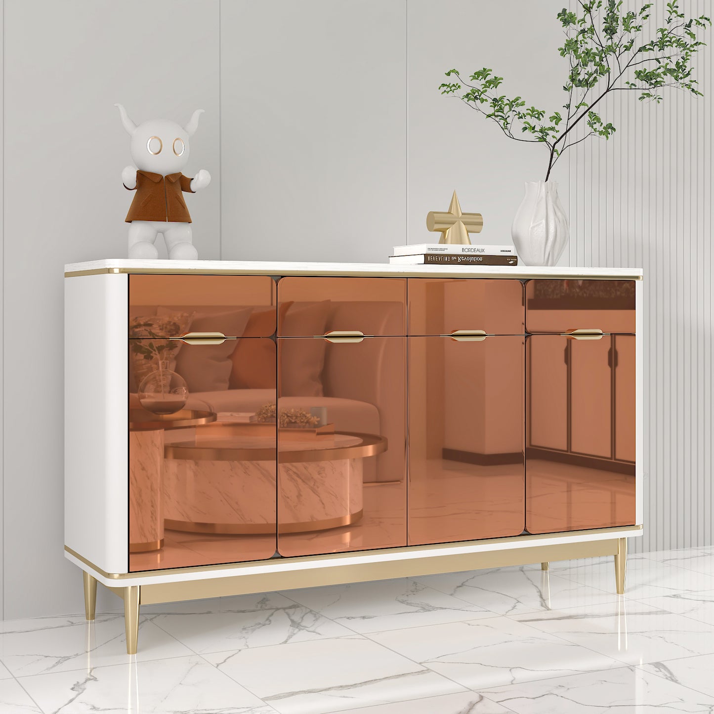 Copper Peel and Stick Vinyl Mirror Sticker