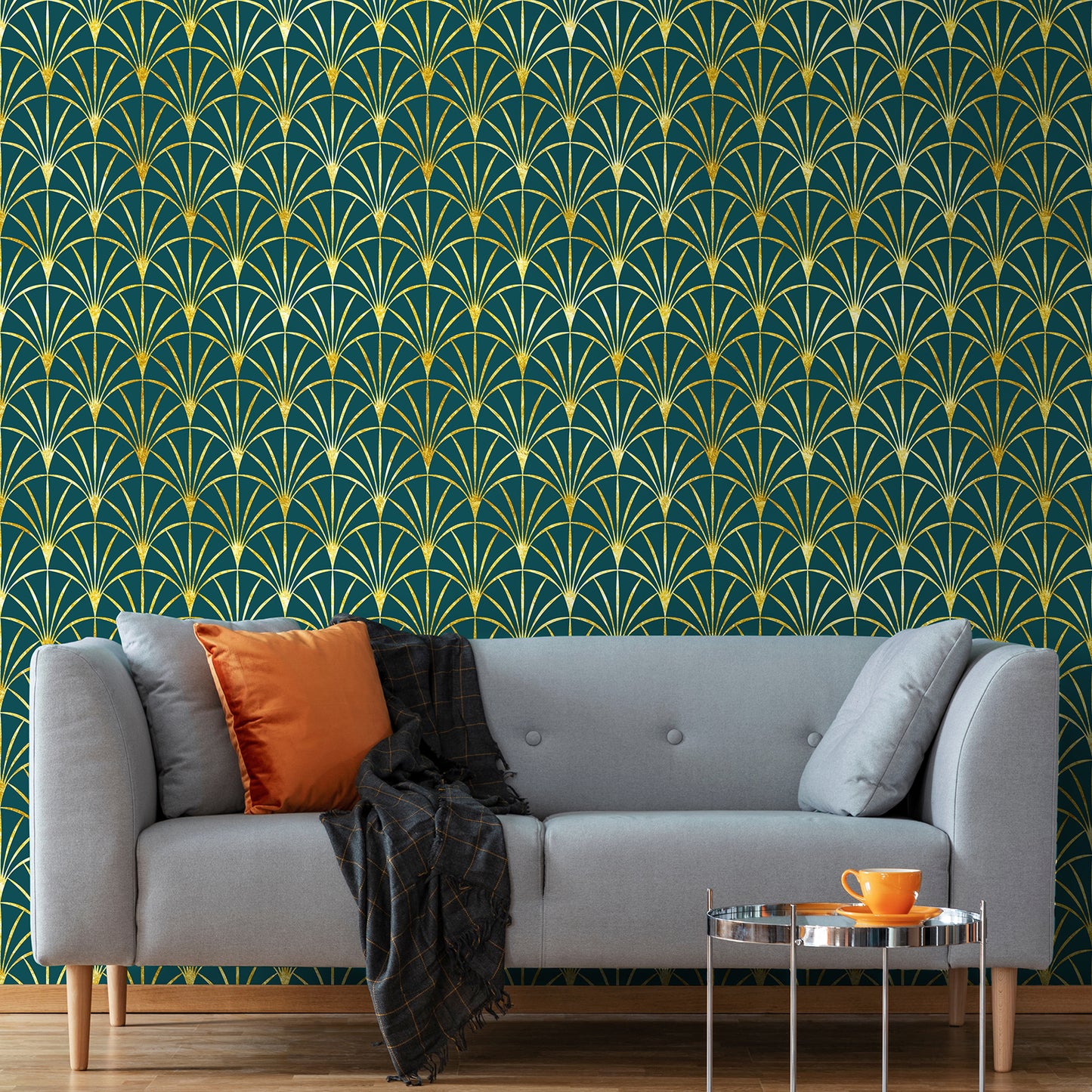 Emerald Green Geometric Peel and Stick Wallpaper
