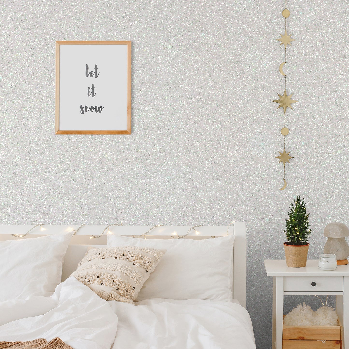 Sparkle White Glitter Contact Paper
