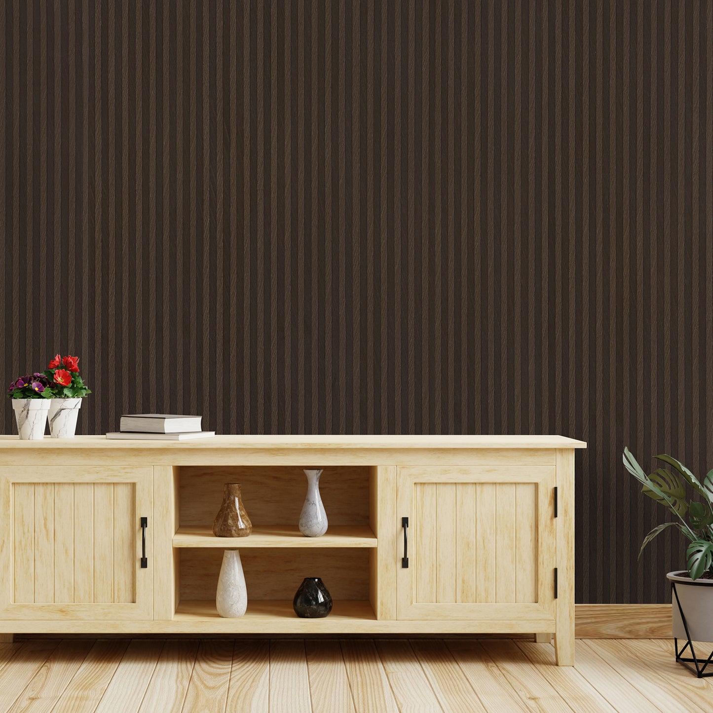Brown Wooden Slats Wallpaper