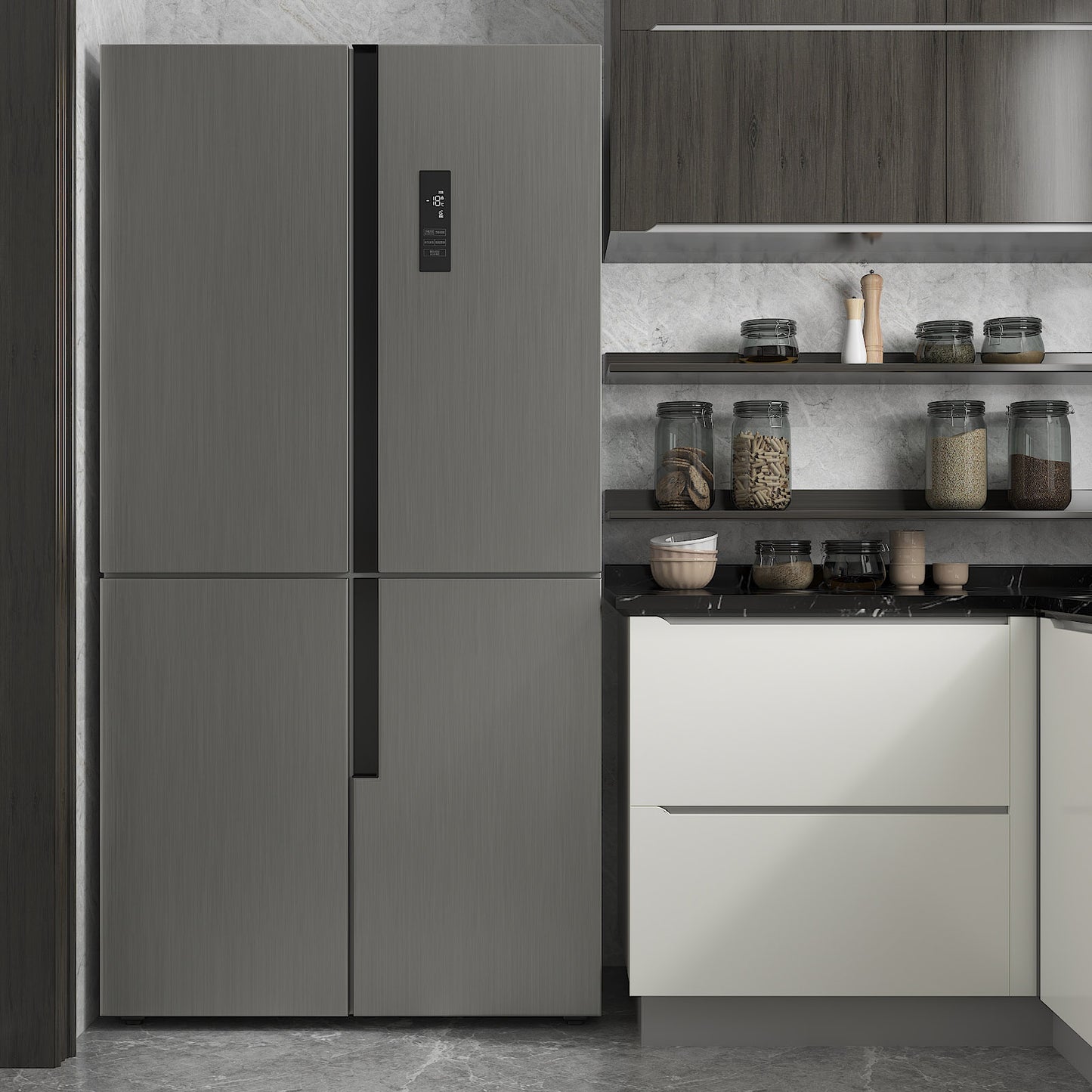 Grey Brushed Stainless Steel Contact Paper