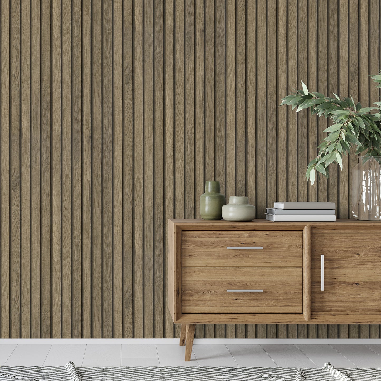 Grey and Yellow Wooden Slats Wallpaper