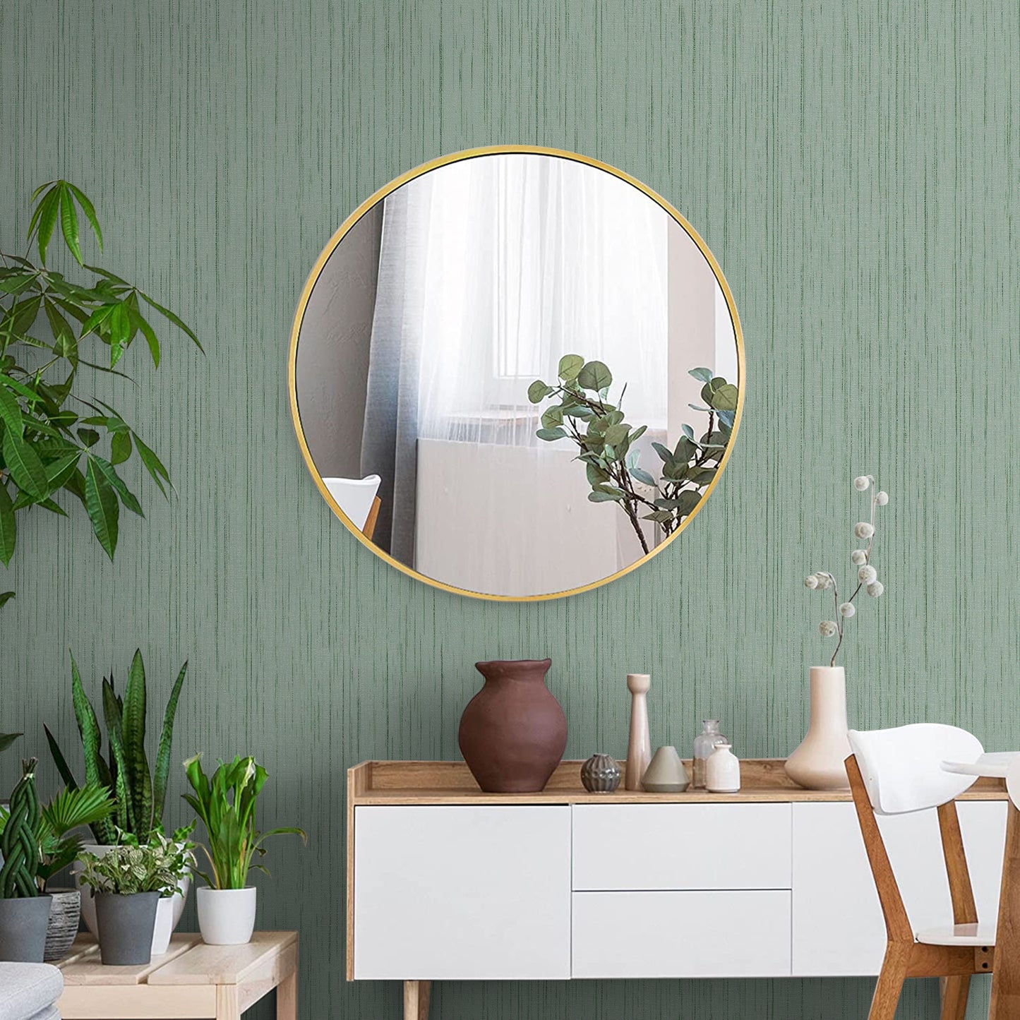 Light Green Faux Grasscloth Contact Paper