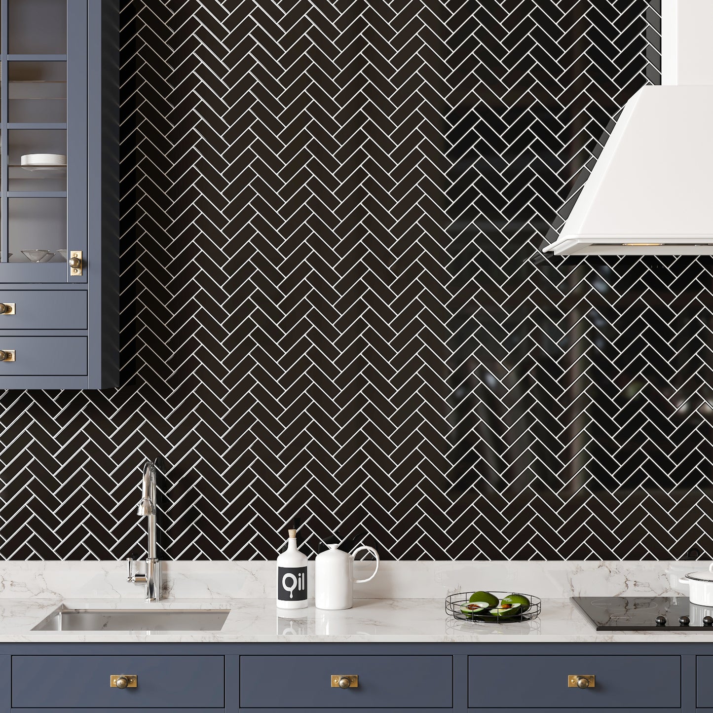 Black Waterproof Backsplash Tile