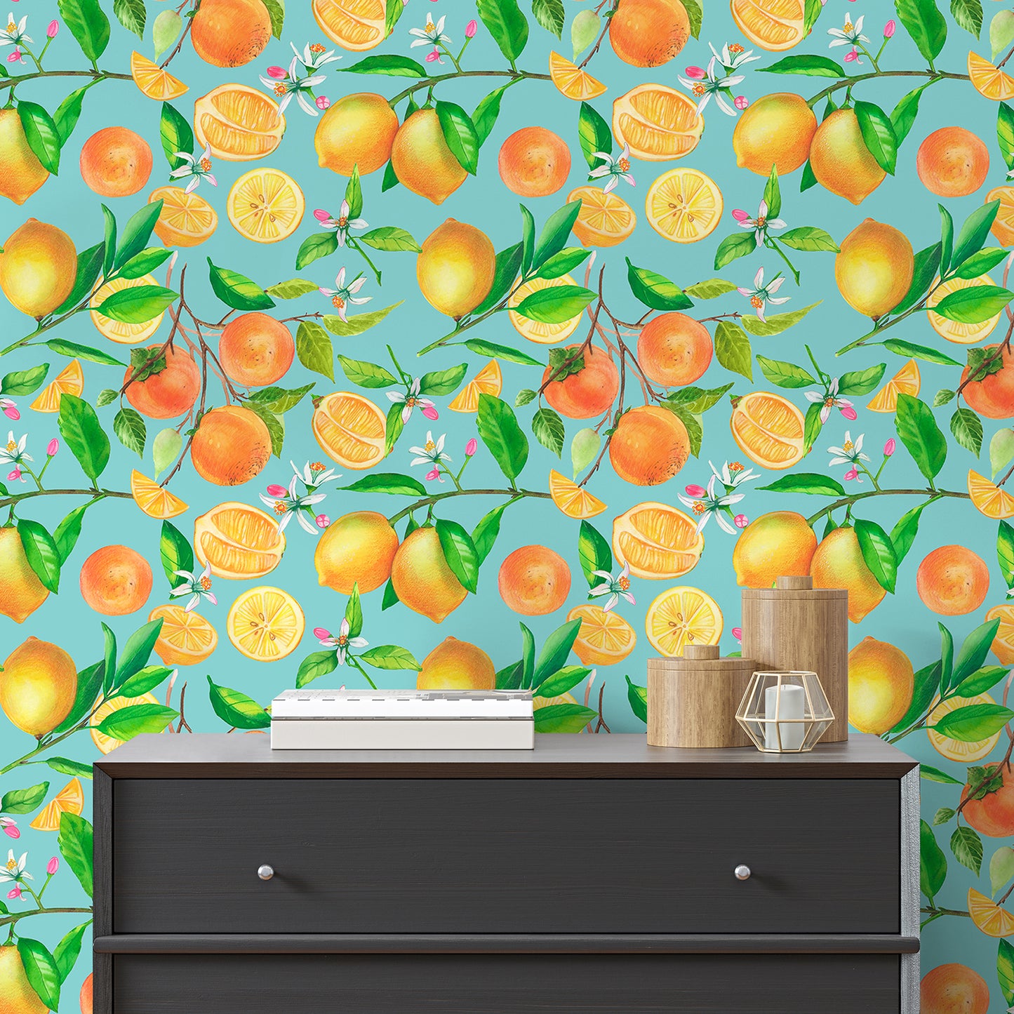 Orange Fruit Peel and Stick Wallpaper