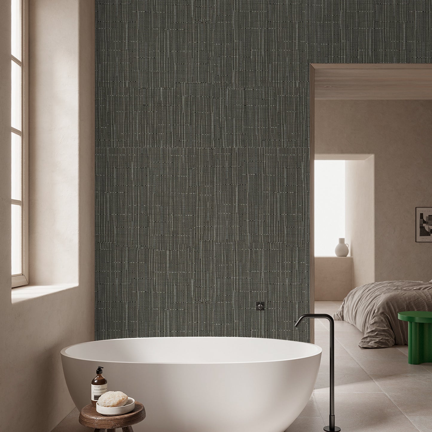 Grey Faux Grasscloth Contact Paper