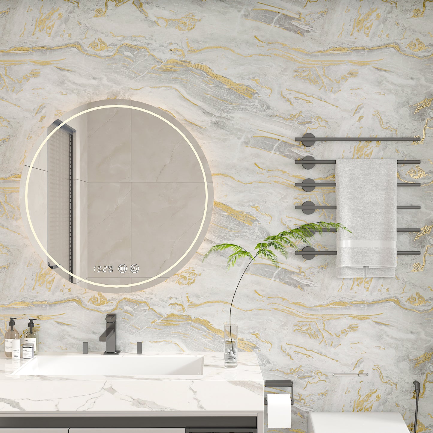 Matte Beige Gold Marble Peel and Stick Contact Paper
