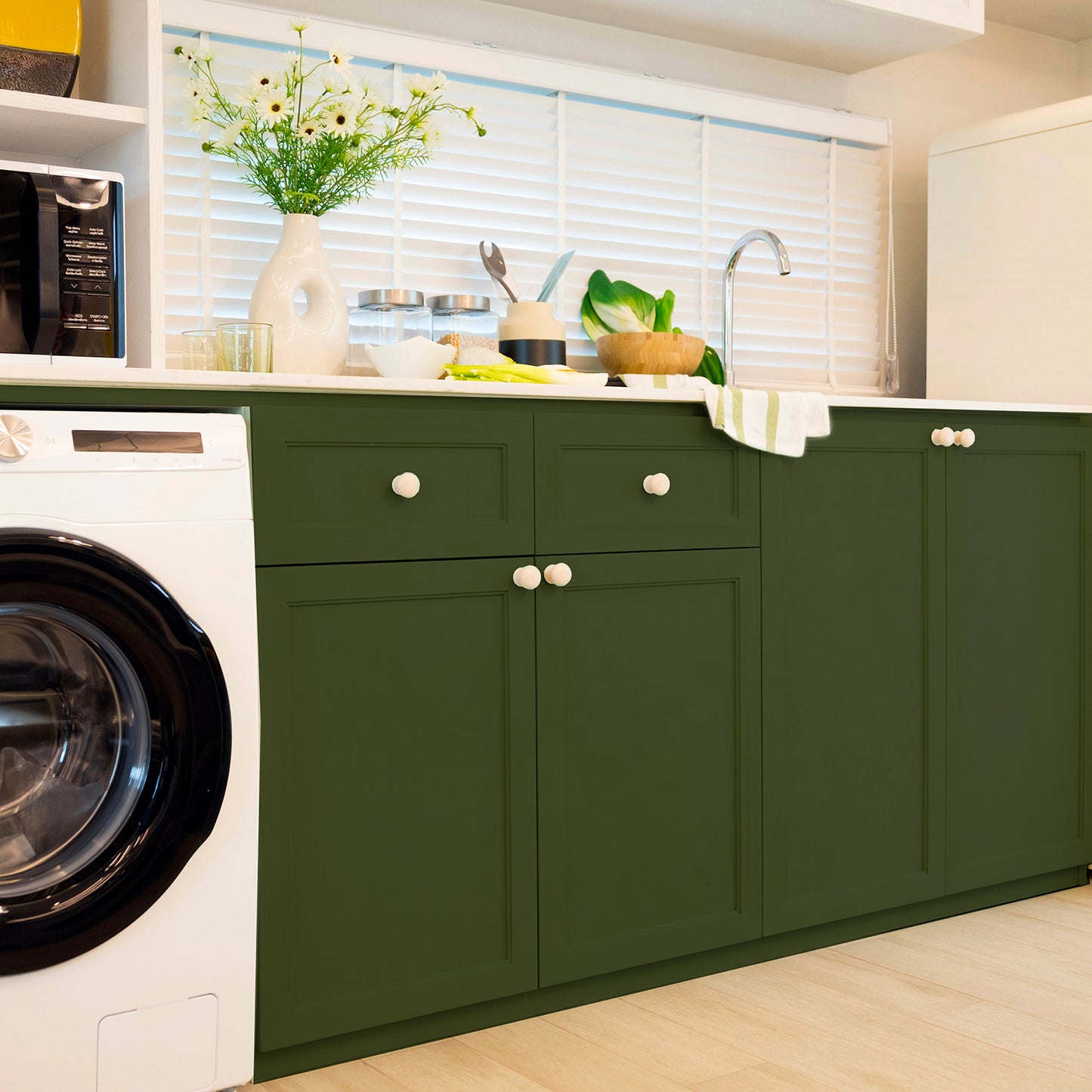 Thickened Olive Green Wallpaper