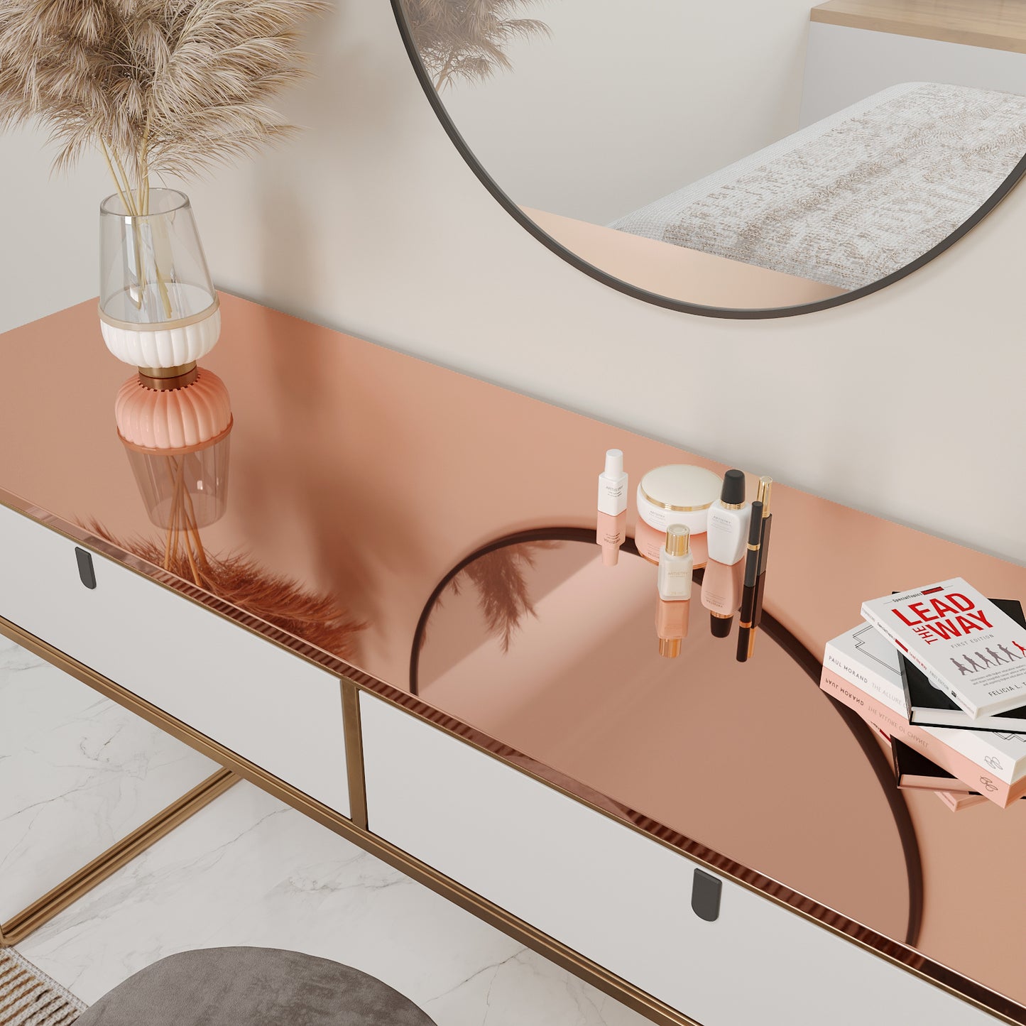 Copper Peel and Stick Vinyl Mirror Sticker