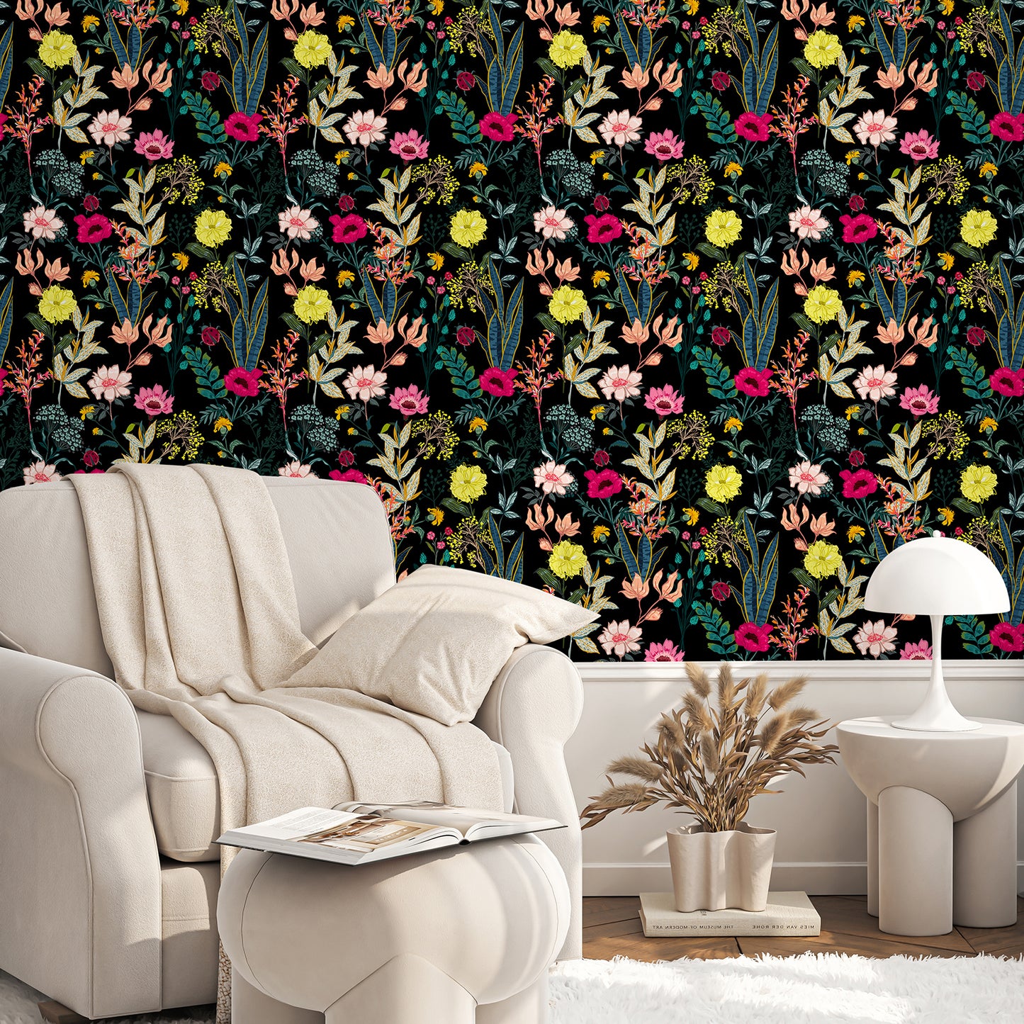 Vintage Dark Floral Peel Stick Wallpaper