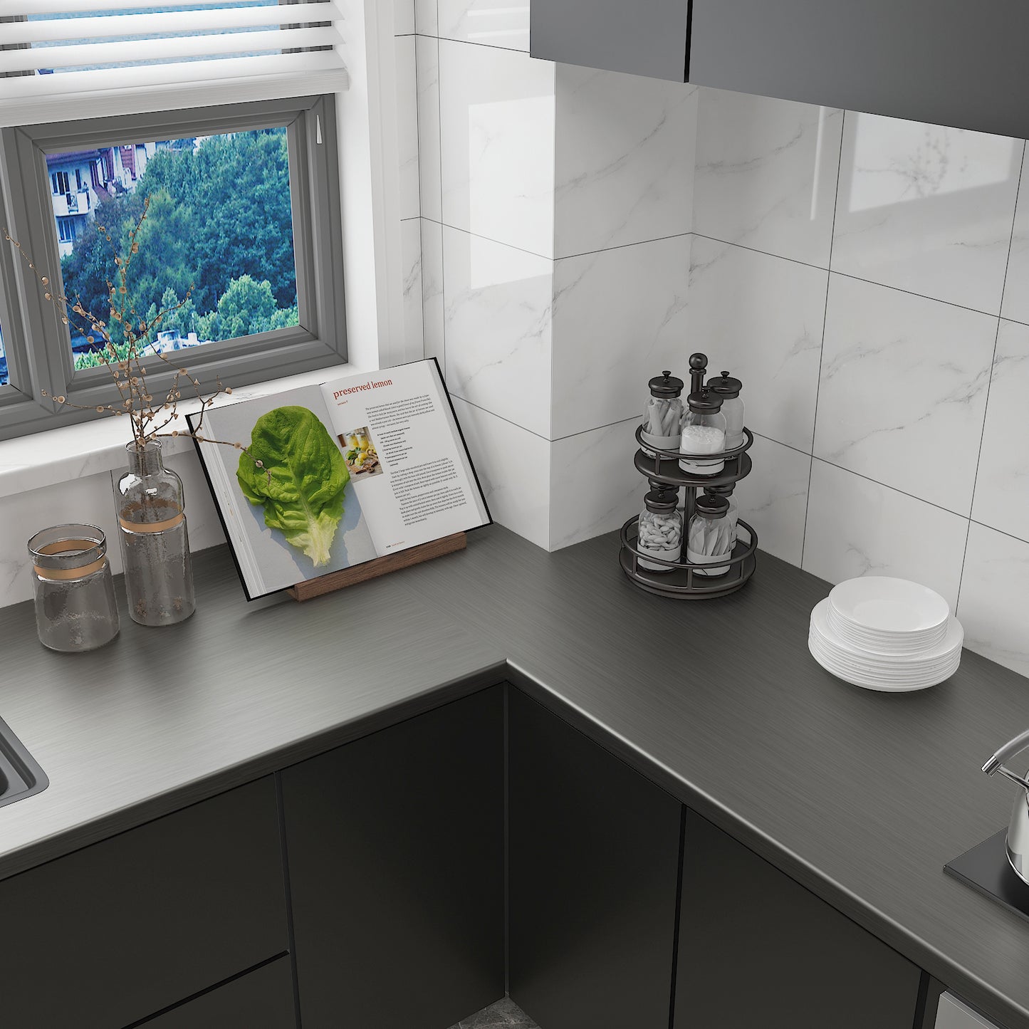 Grey Brushed Stainless Steel Contact Paper
