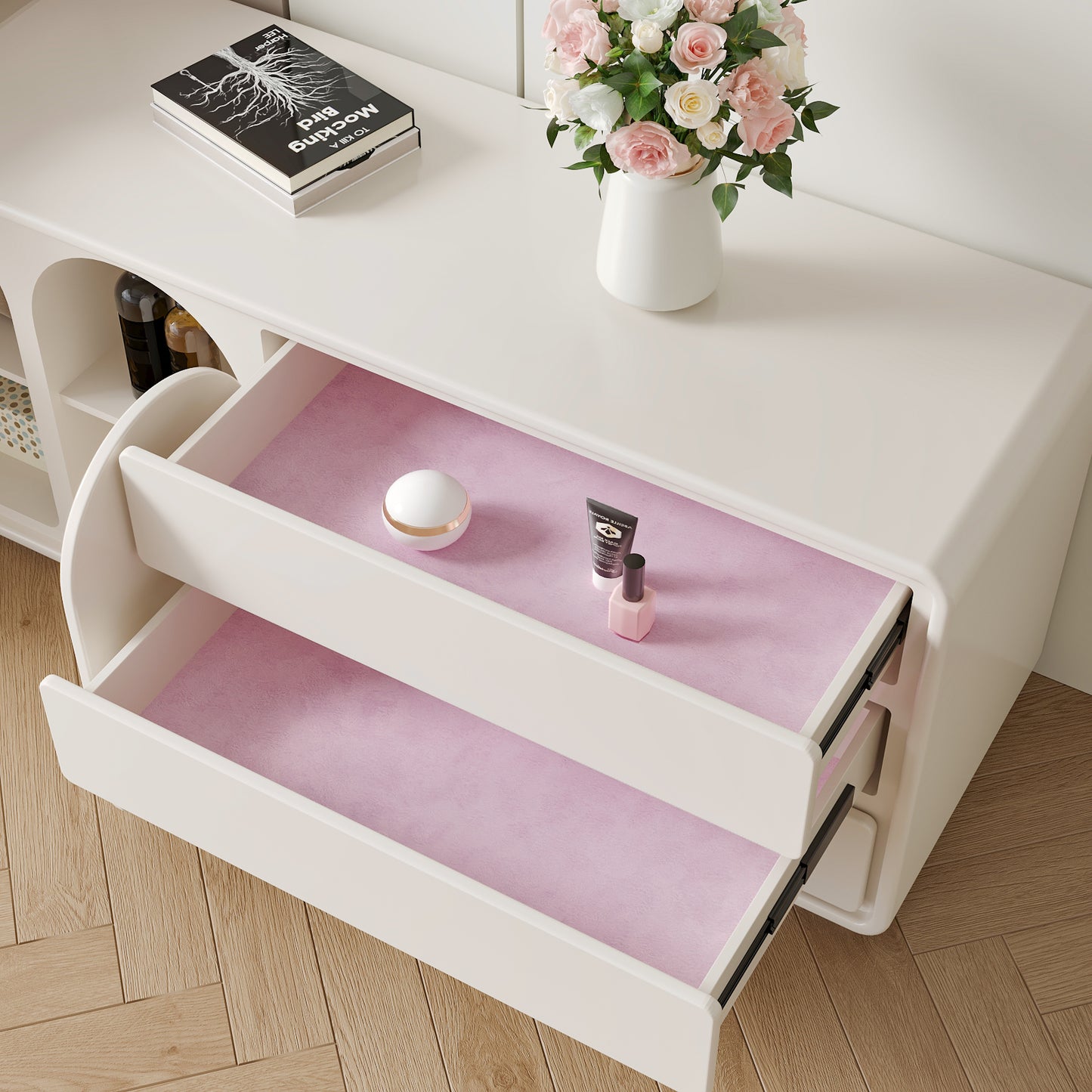 Light Pink Removable Velvet Wallpaper