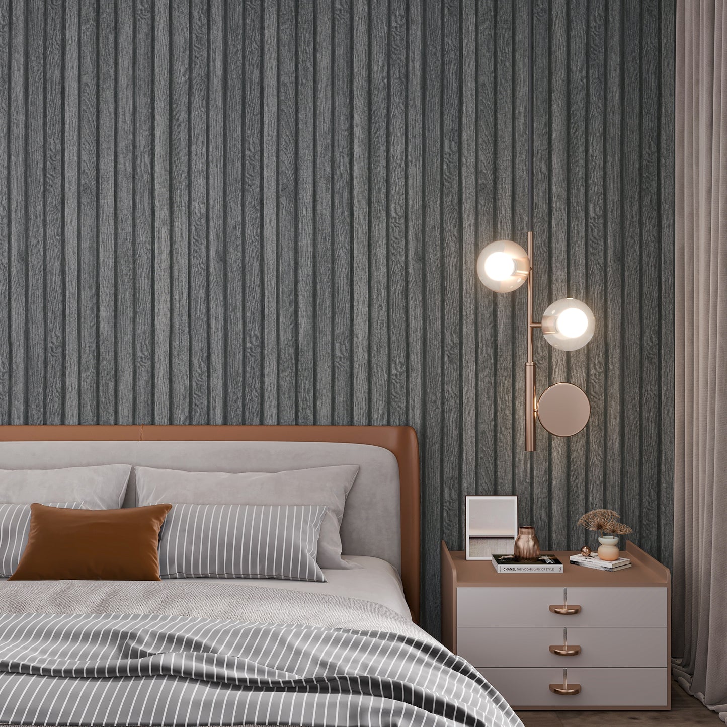 Black Wooden Slats Wallpaper