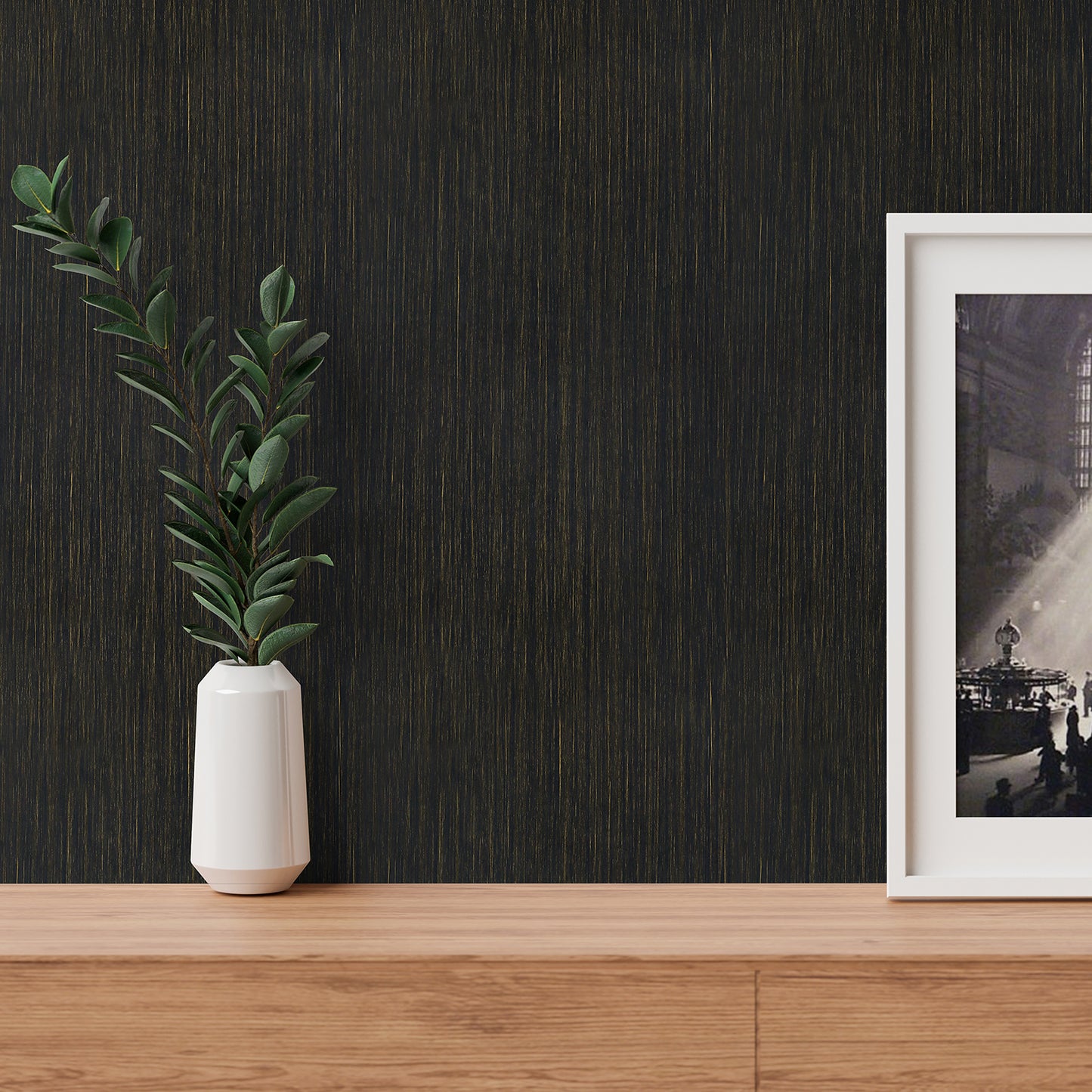 Gold Black Wood Peel and Stick Contact Paper