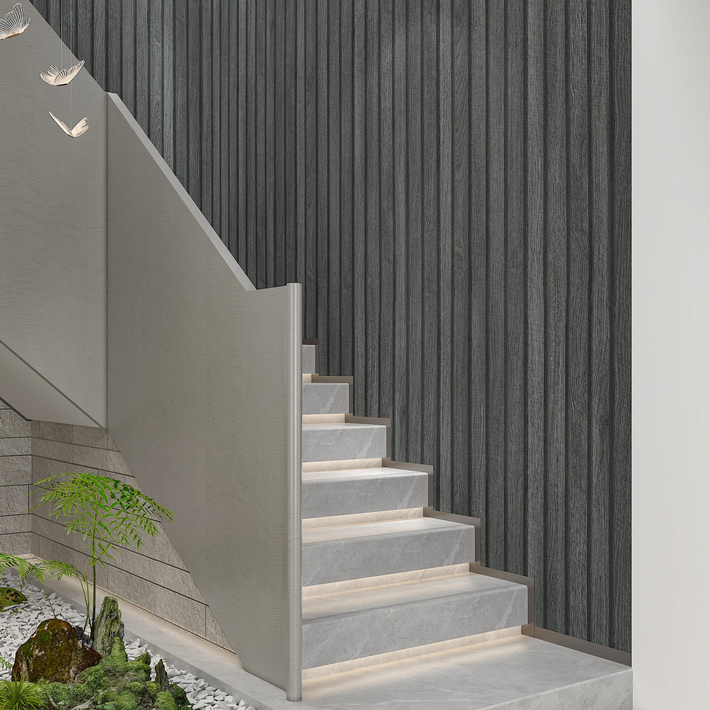 Black Wooden Slats Wallpaper